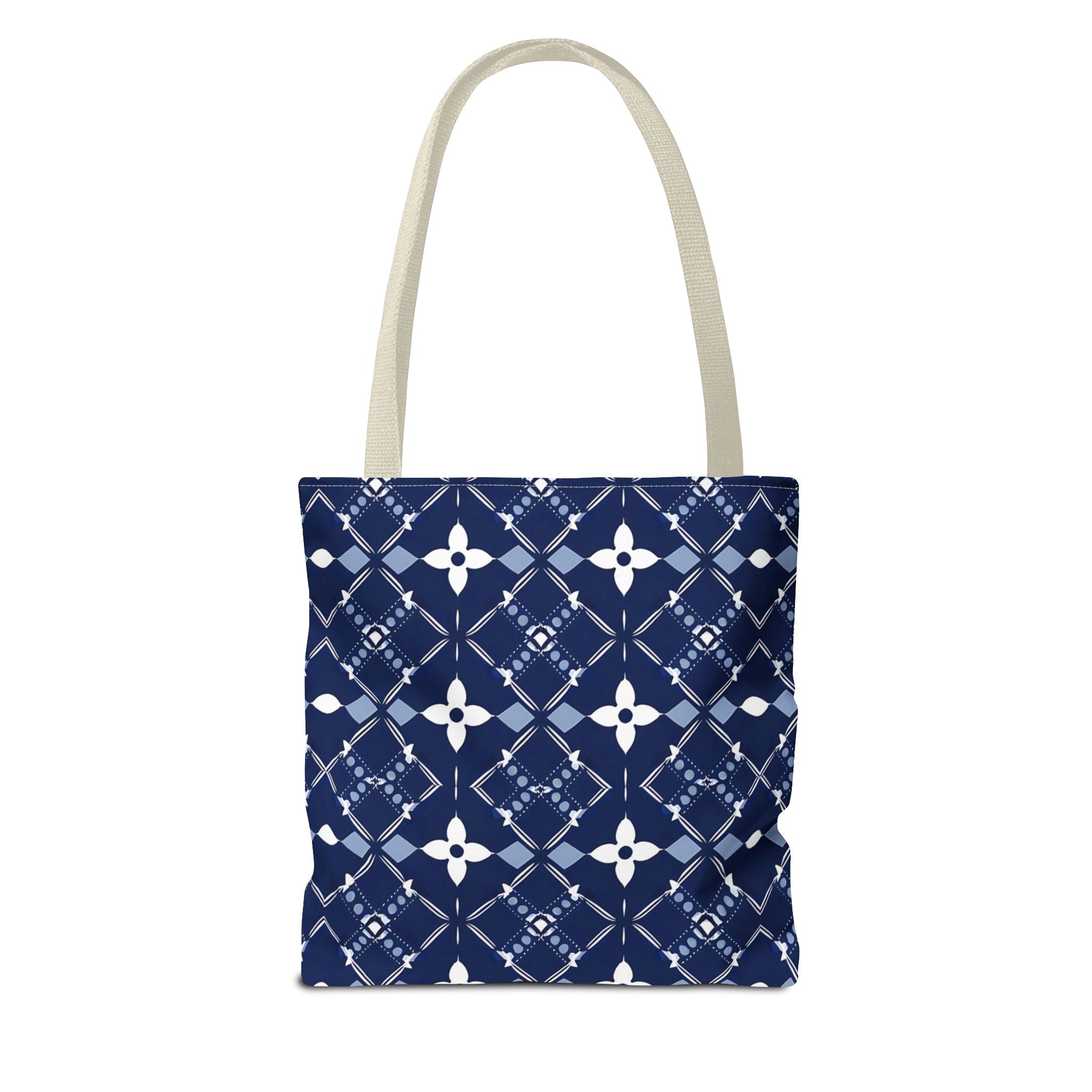 Navy Floral Pattern Tote Bag - Stylish & Versatile for Everyday Use - Angel Body