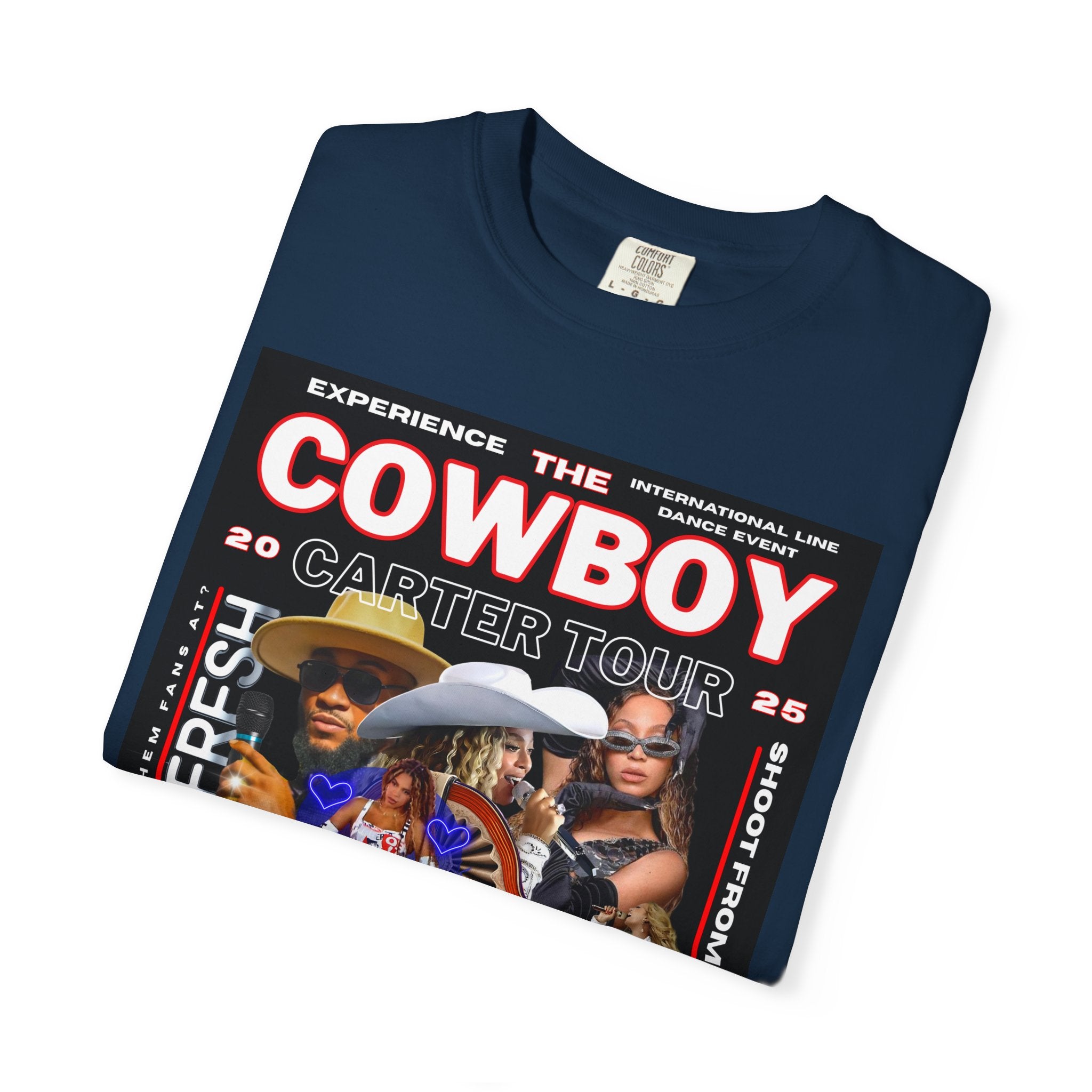 Retro Concert T-Shirt, Cowboy Tour Apparel, Vintage Band Tee, Music Festival Shirt, Unisex Garment-Dyed Top - Angel Body