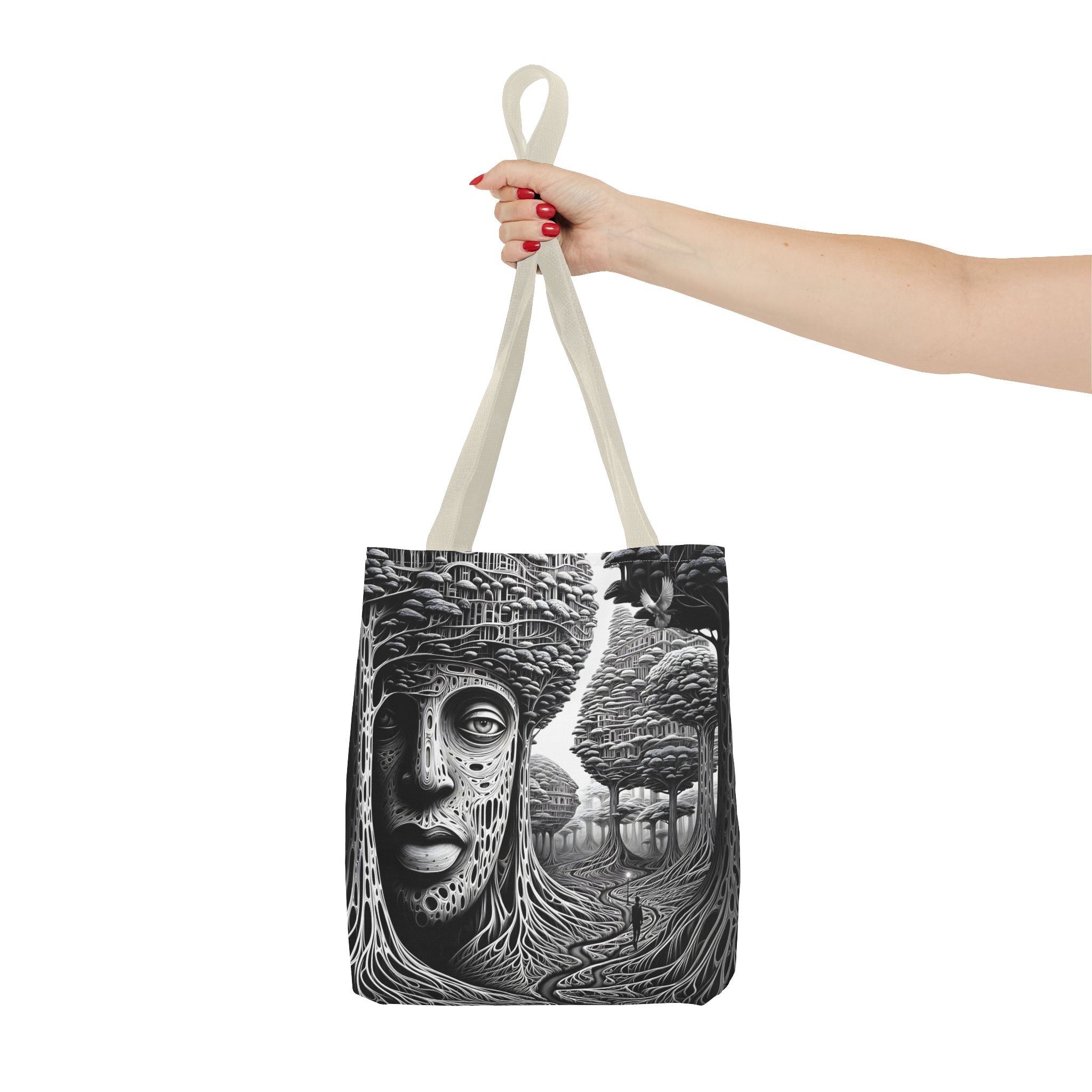 Elegant Crane Tote Bag - Artistic Nature Design for Daily Use and Celebrations - Angel Body