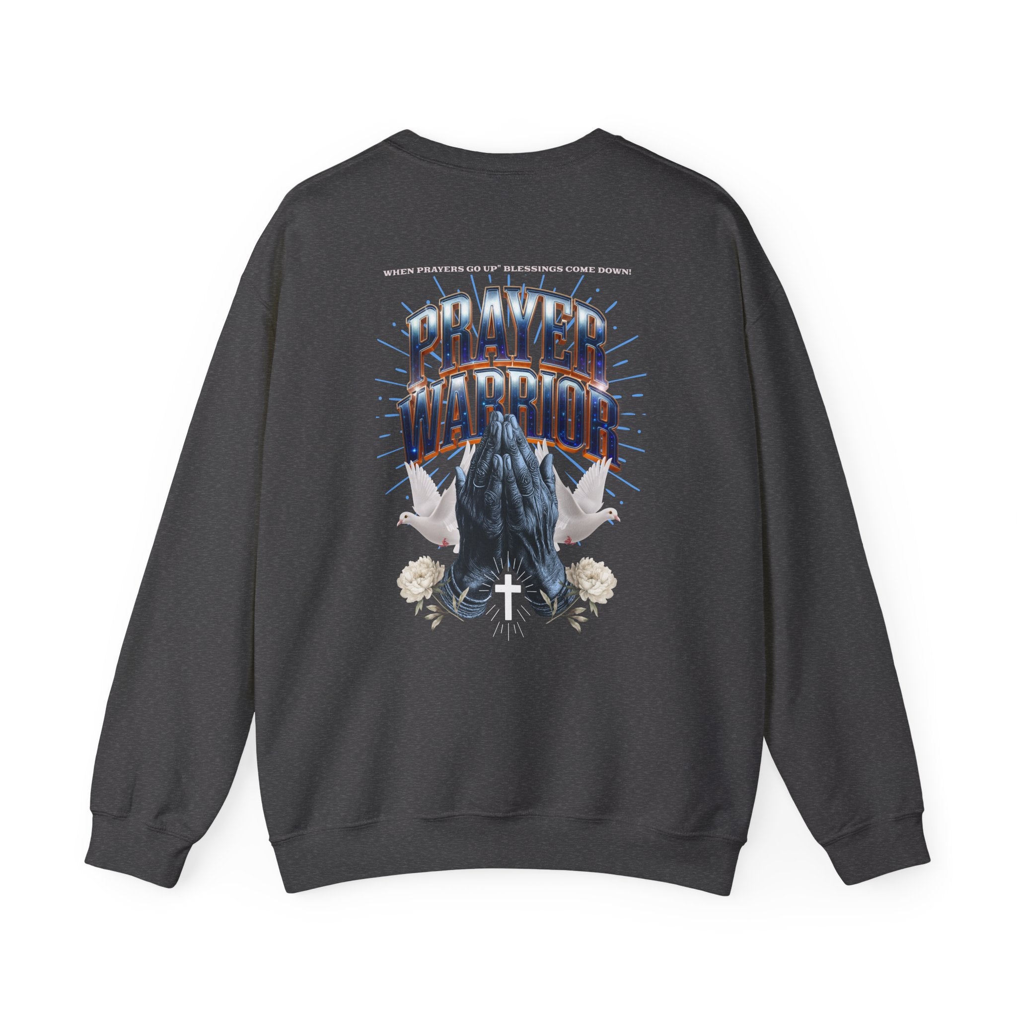 Prayer Warrior Crewneck Sweatshirt - Unisex Heavy Blend™ - Faith-Inspired Apparel - Angel Body