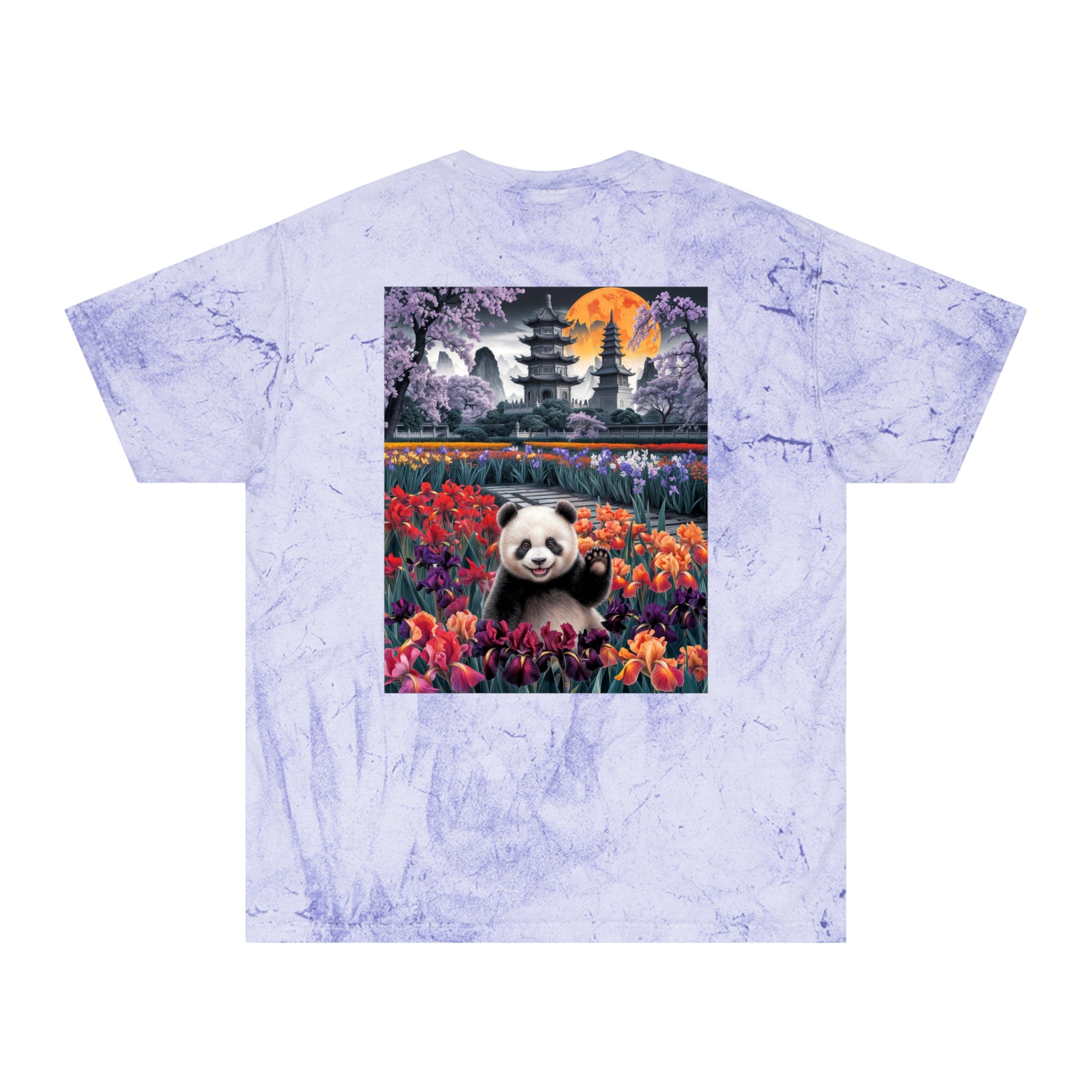 Vibrant Panda Delight Unisex T-Shirt - Colorful Floral Design - Angel Body