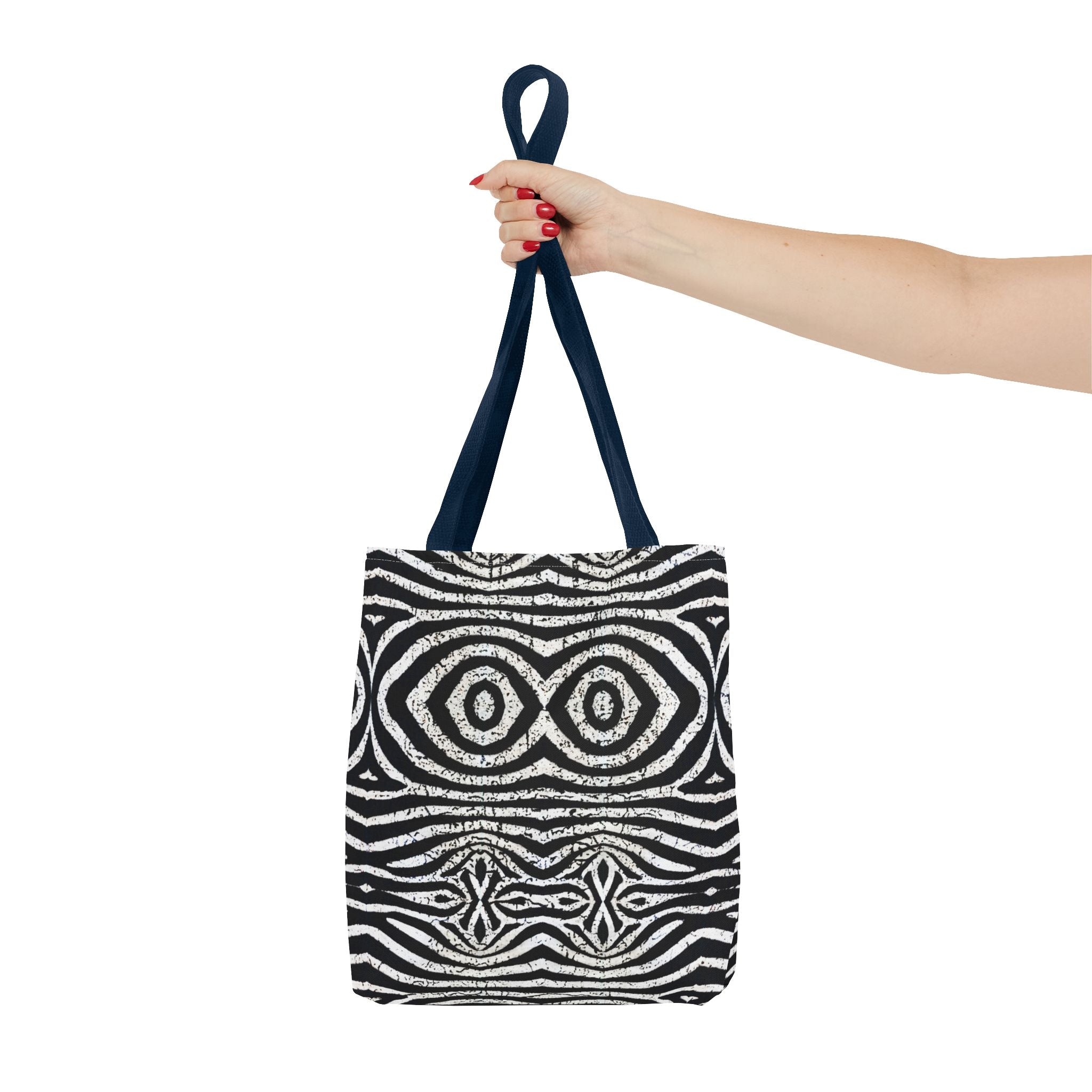 Trendy Black and White Tote Bag with Abstract Pattern | Stylish and Versatile Carryall - Angel Body