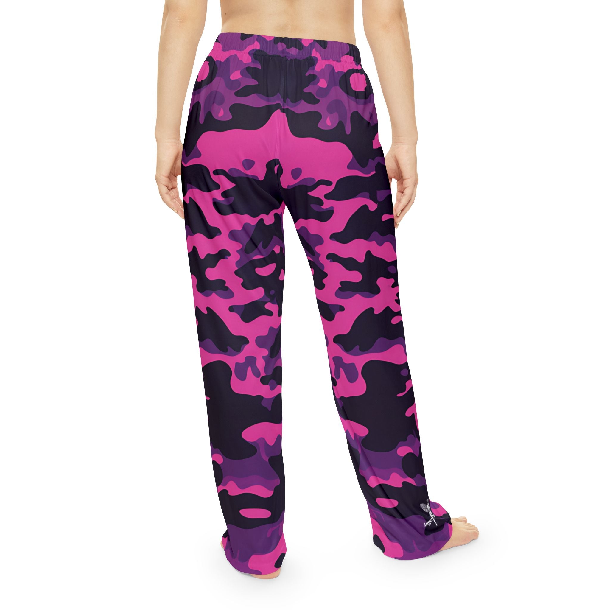 Trendy Women's Pink Camo Pajama Pants for Cozy Nights - Angel Body