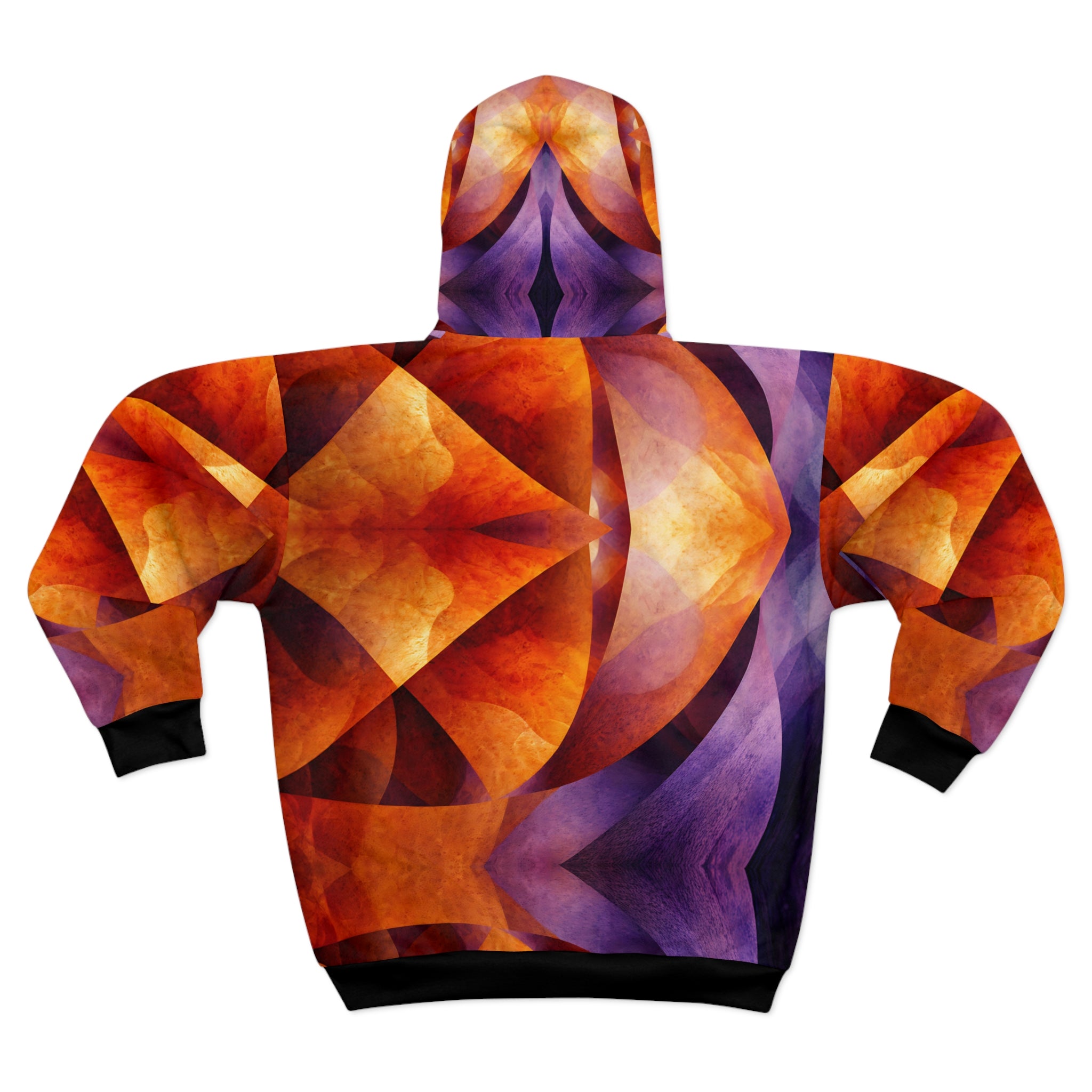 Vibrant Geometric Unisex Zip Hoodie - Artist Abstract Design Express your creativity - Angel Body