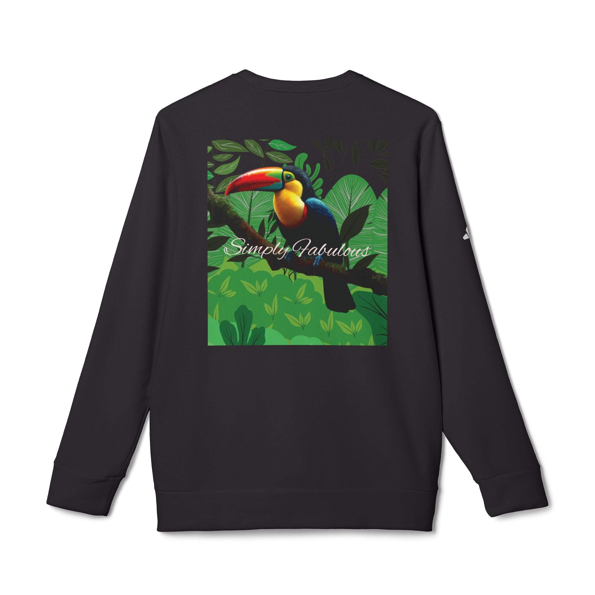 Adidas Unisex Fleece Crewneck Sweatshirt - Simply Fabulous Tropical Toucan Design - Angel Body