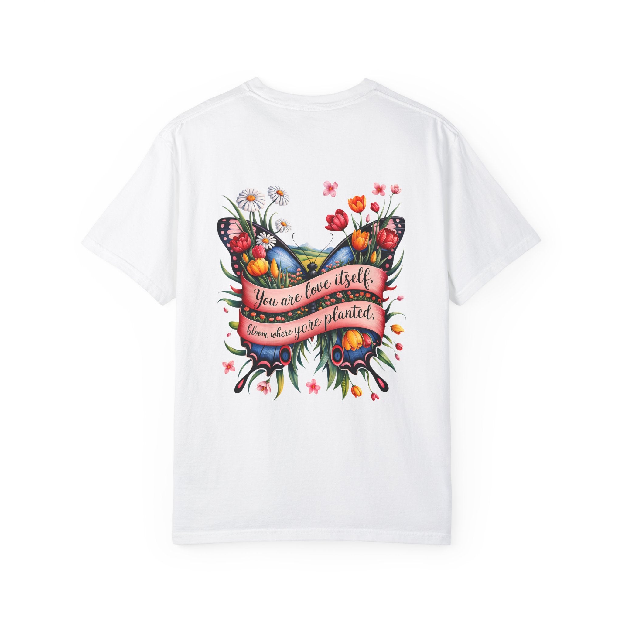 Butterfly Floral T-Shirt: "You Are Love Itself" Inspirational Design