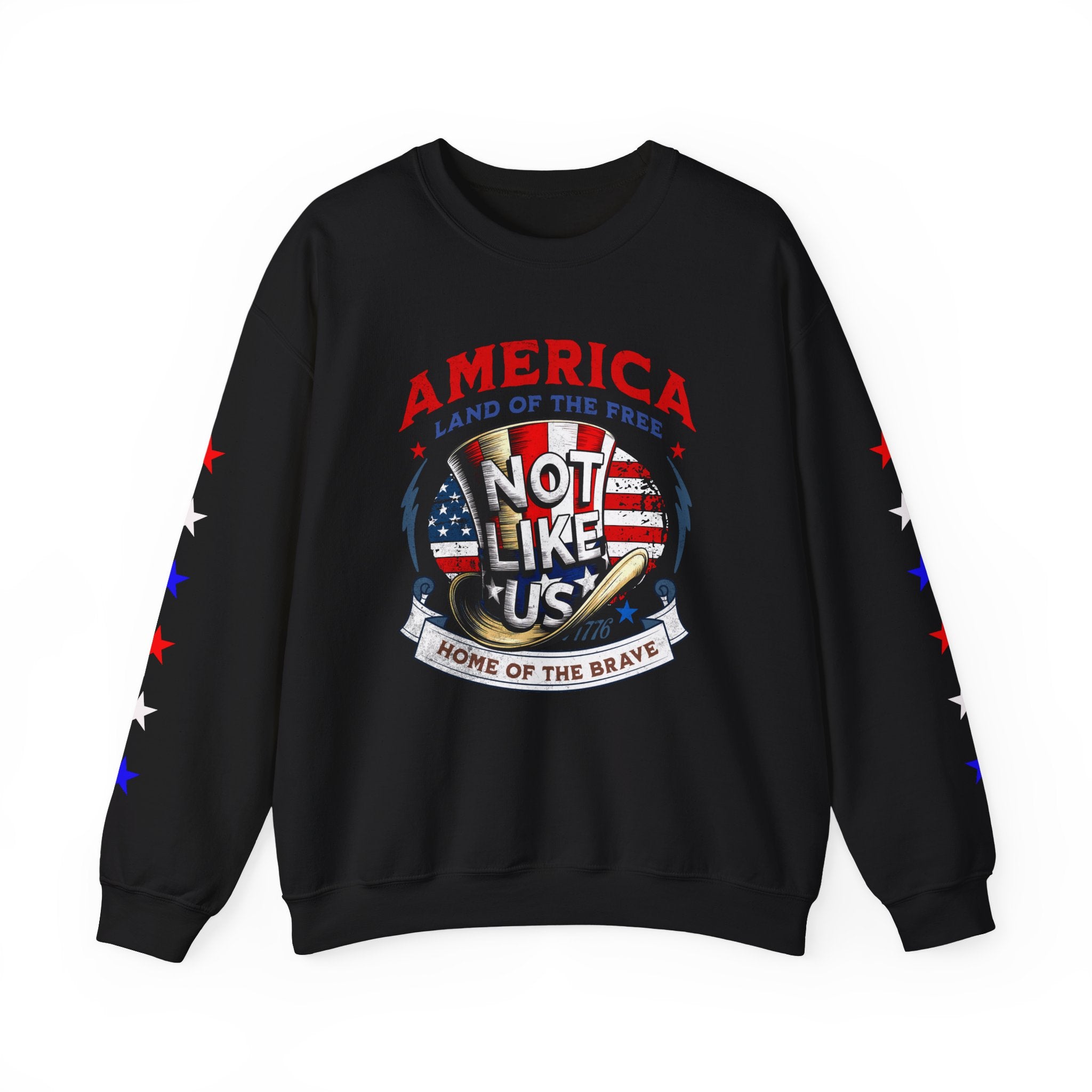 Patriotic Unisex Crewneck Sweatshirt - 'Not Like Us' American Pride - Angel Body