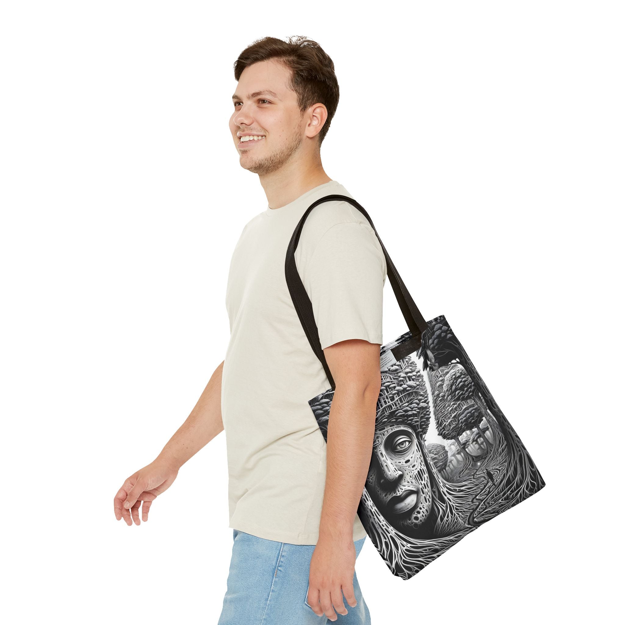 Elegant Crane Tote Bag - Artistic Nature Design for Daily Use and Celebrations - Angel Body