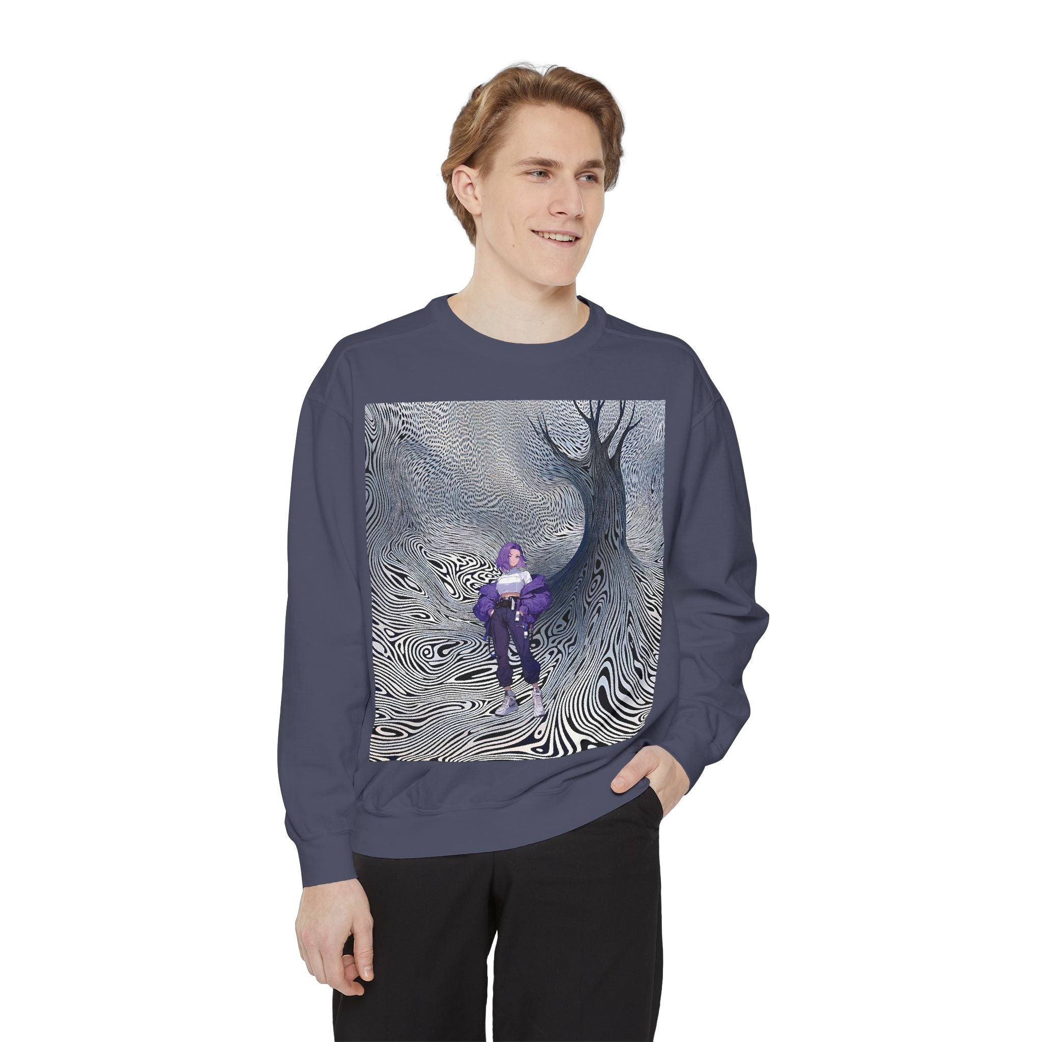 Unisex Garment-Dyed Sweatshirt - Cozy Artistic Comfort - Angel Body