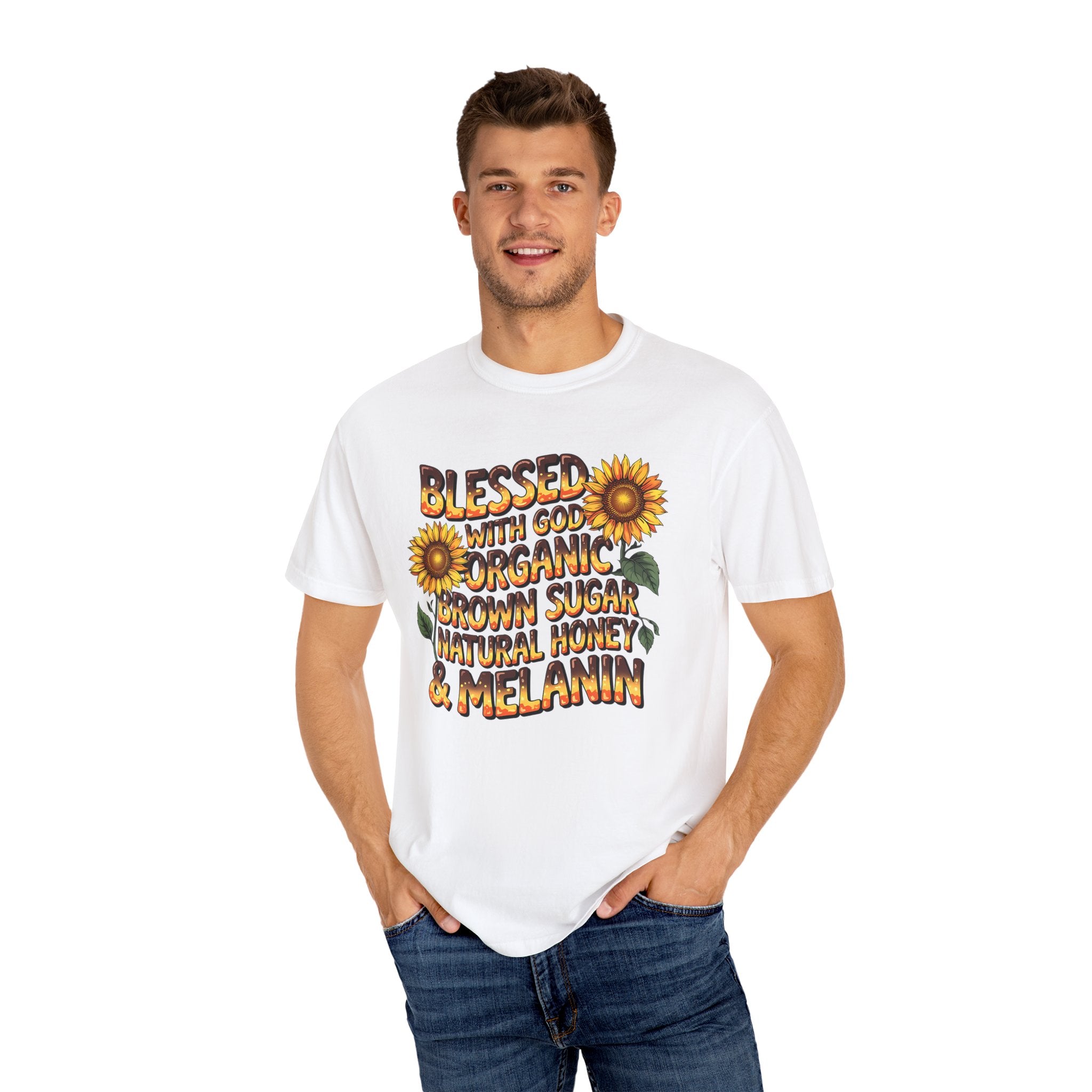 Blessed with God Sunflower T-Shirt - Organic & Melanin Vibe