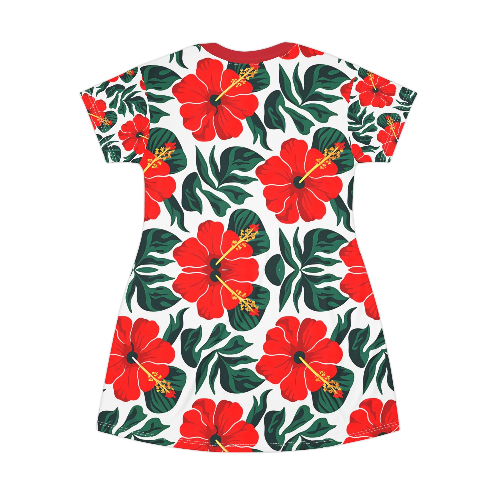 Tropical Floral T-Shirt Dress for Summer Style - Angel Body