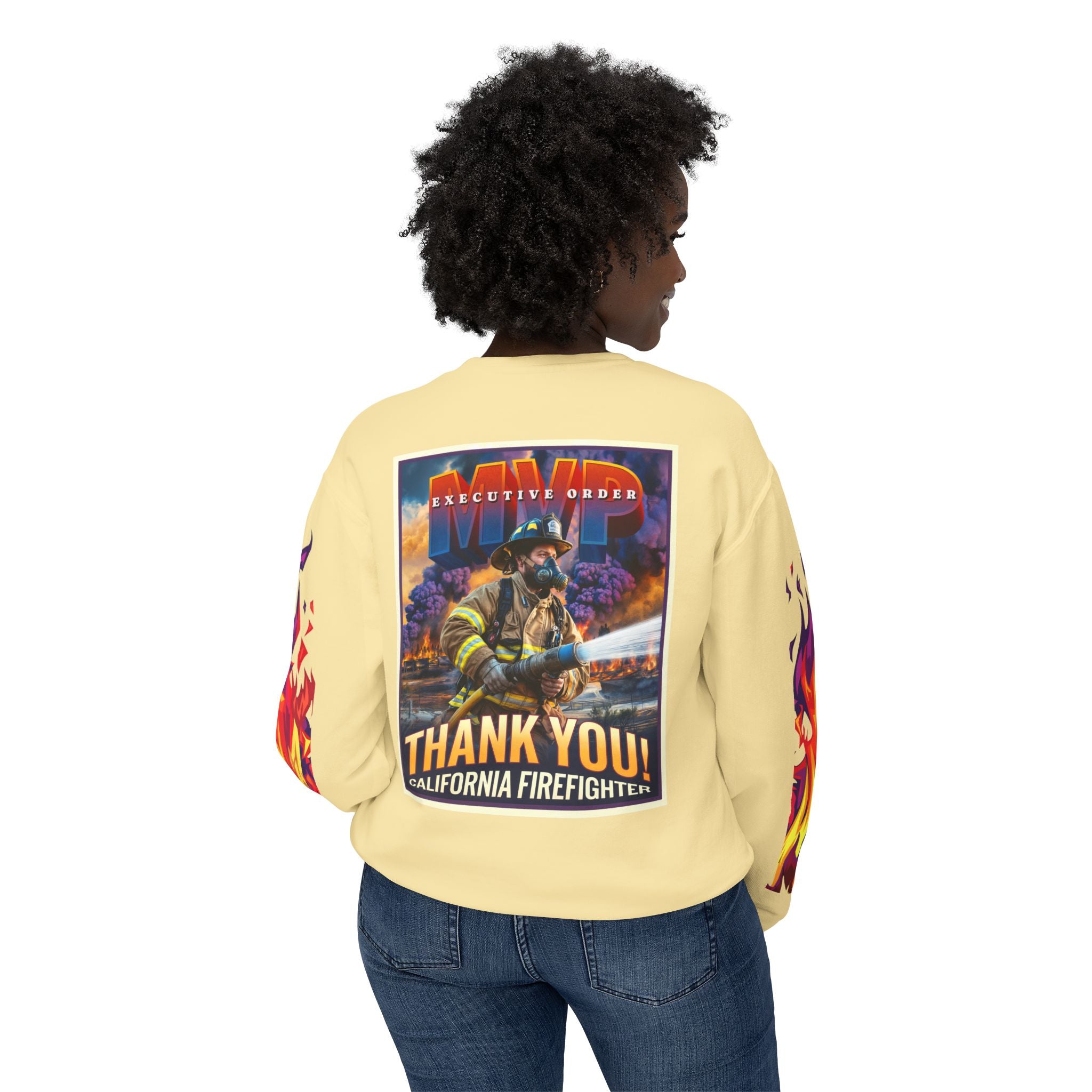 California Firefighter Crewneck Sweatshirt - Angel Body