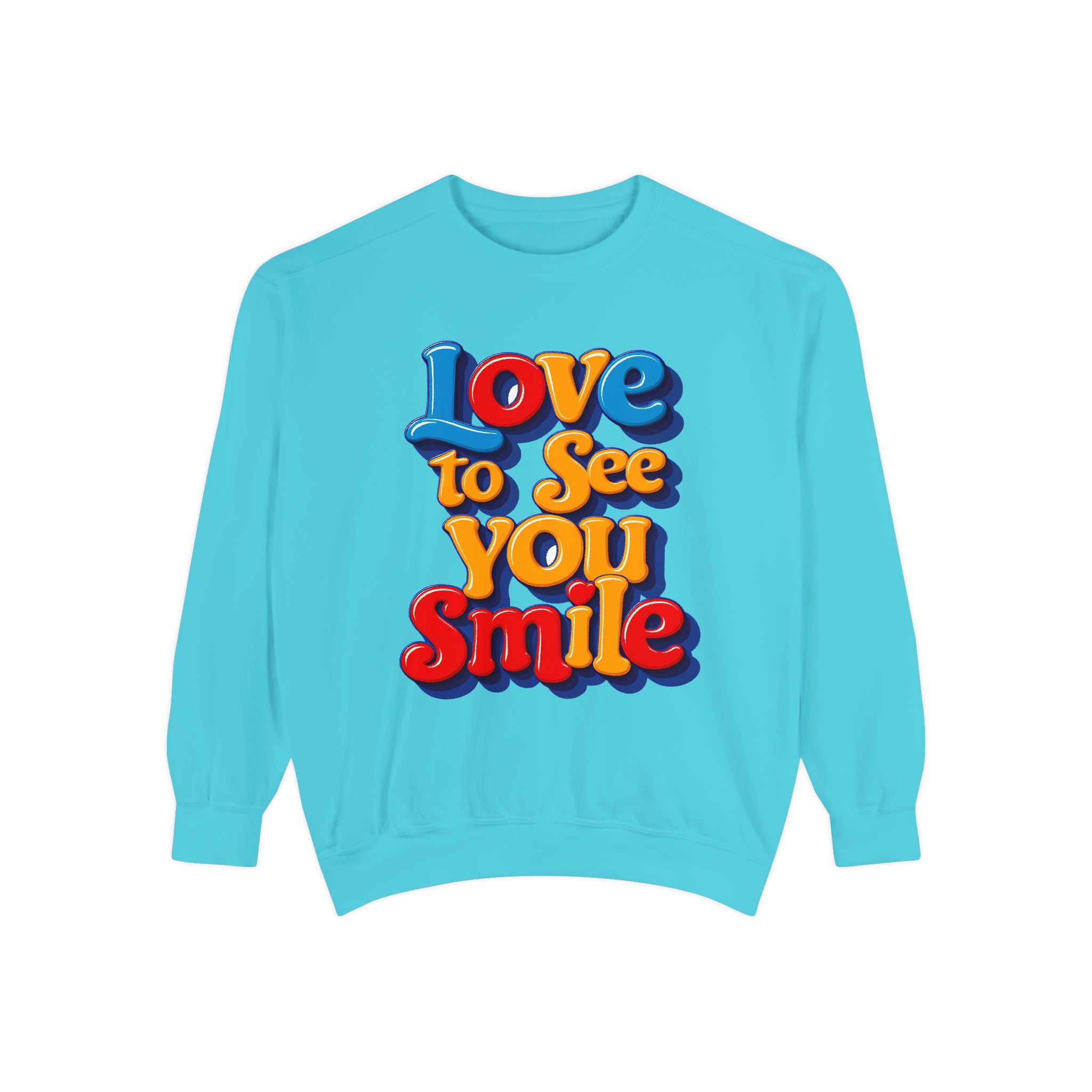 Unisex Garment-Dyed Sweatshirt Love to see you smile - Angel Body