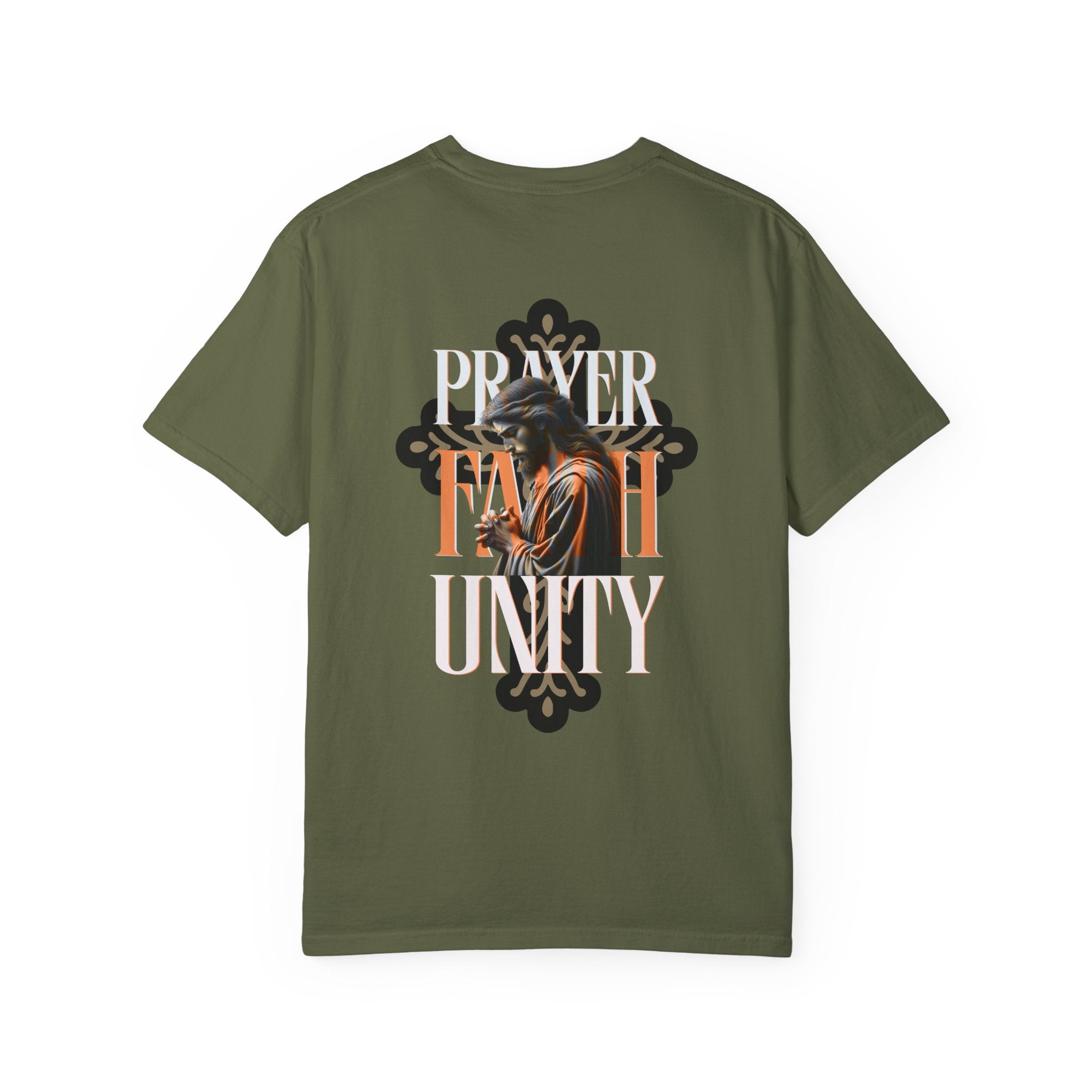 Garment-Dyed Faith & Unity T-Shirt - Prayer Design - Angel Body