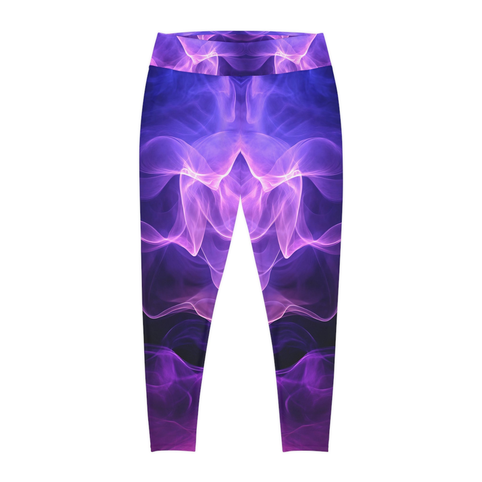 Vibrant Woman Plus Size Leggings - Colorful Smoke Design for Active and Casual Wear - Angel Body