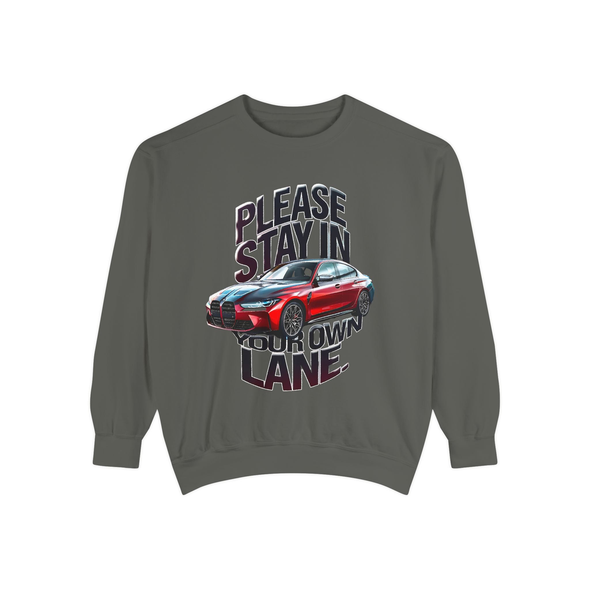 Unisex Garment-Dyed Sweatshirt - 'Please Stay in Your Own Lane' - Angel Body