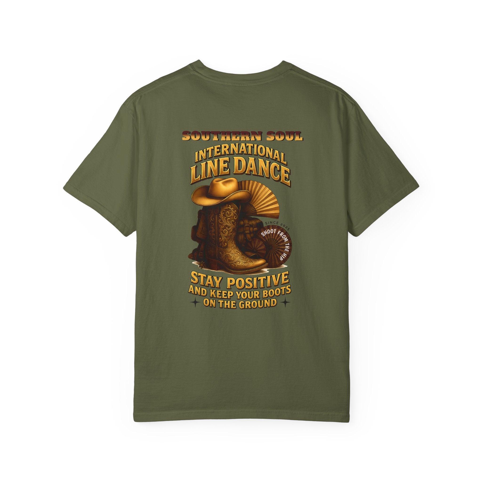 Southern Soul Line Dance T-Shirt, Unisex Garment-Dyed Tee, Stay Positive Quote Shirt, Country Dance Apparel, Gift for Dancers - Angel Body