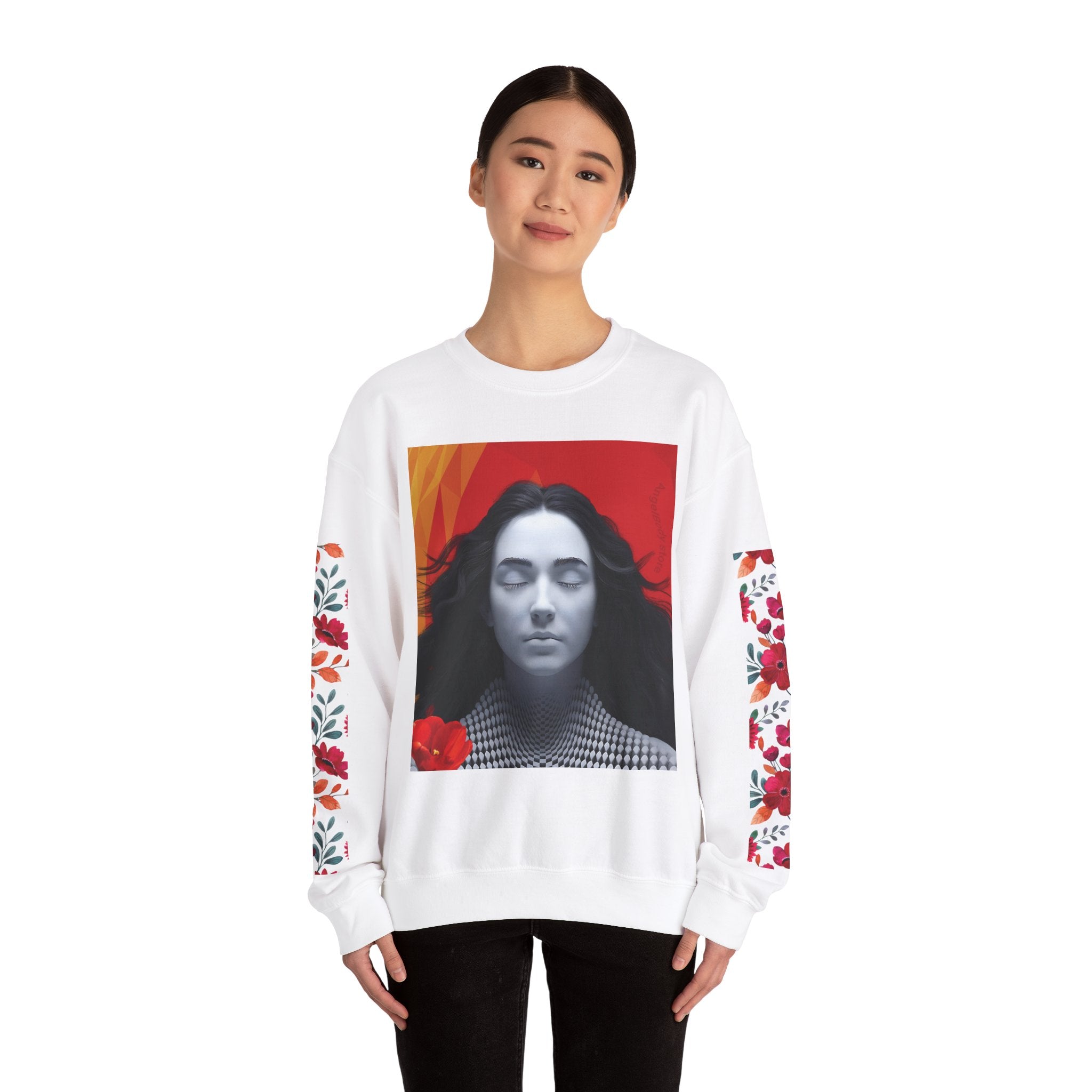 Abstract Art & Floral Sweatshirt - Angel Body