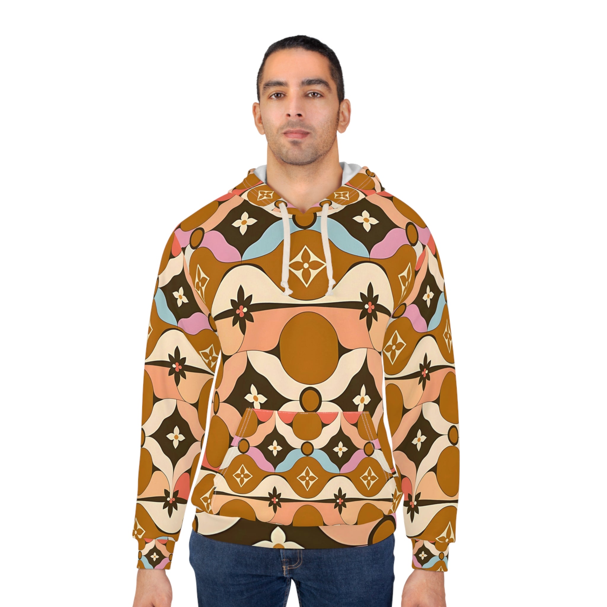 Retro Bohemian Pattern Unisex Pullover Hoodie - Cozy Vintage Vibe - Angel Body