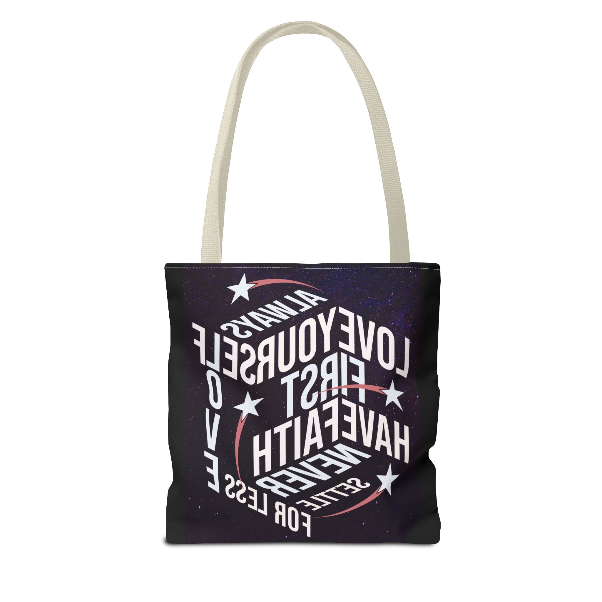 Inspirational Quote Tote Bag - Always Love Yourself First, Have Faith - Angel Body