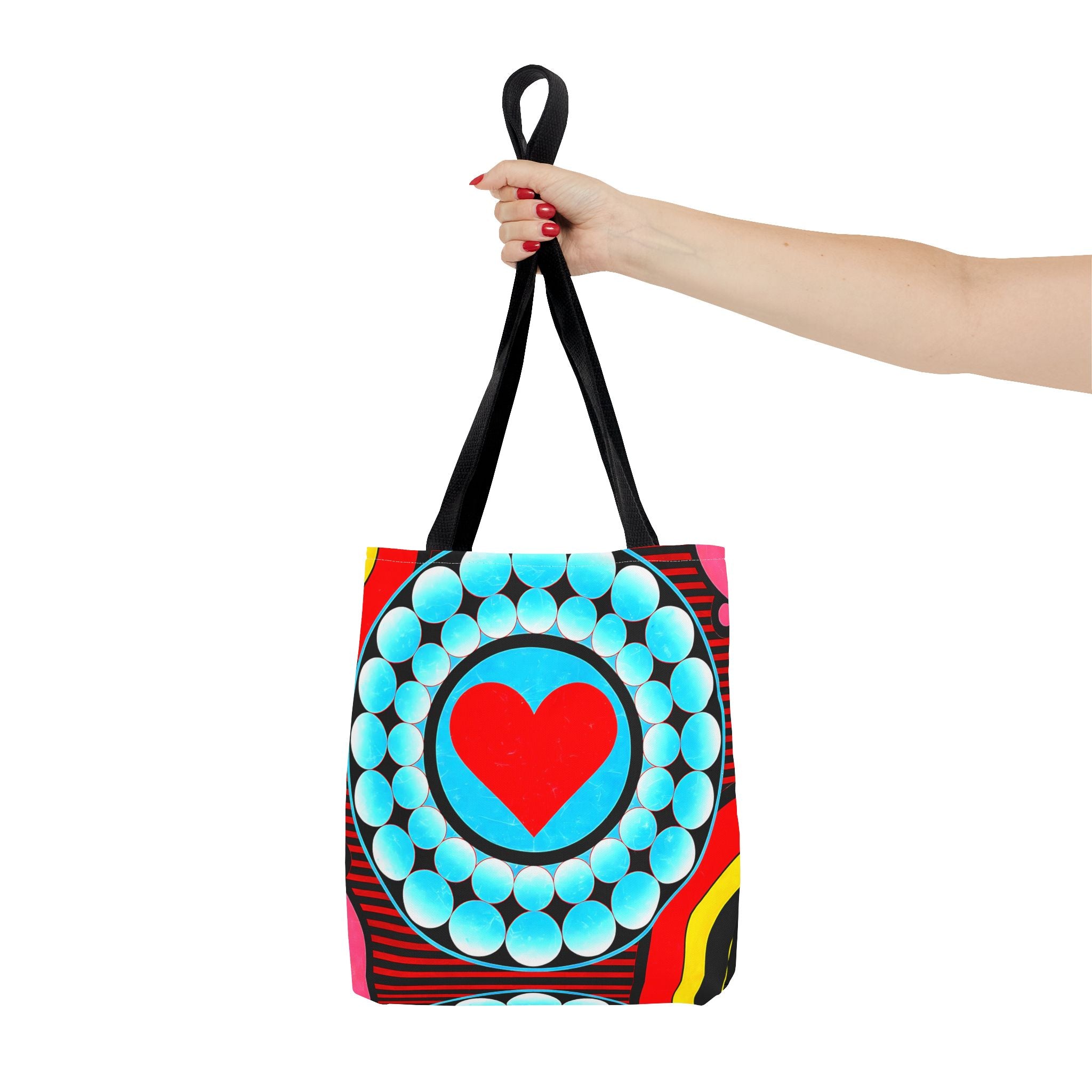 Colorful Heart Pattern Tote Bag - Perfect for Love and Festivals - Angel Body