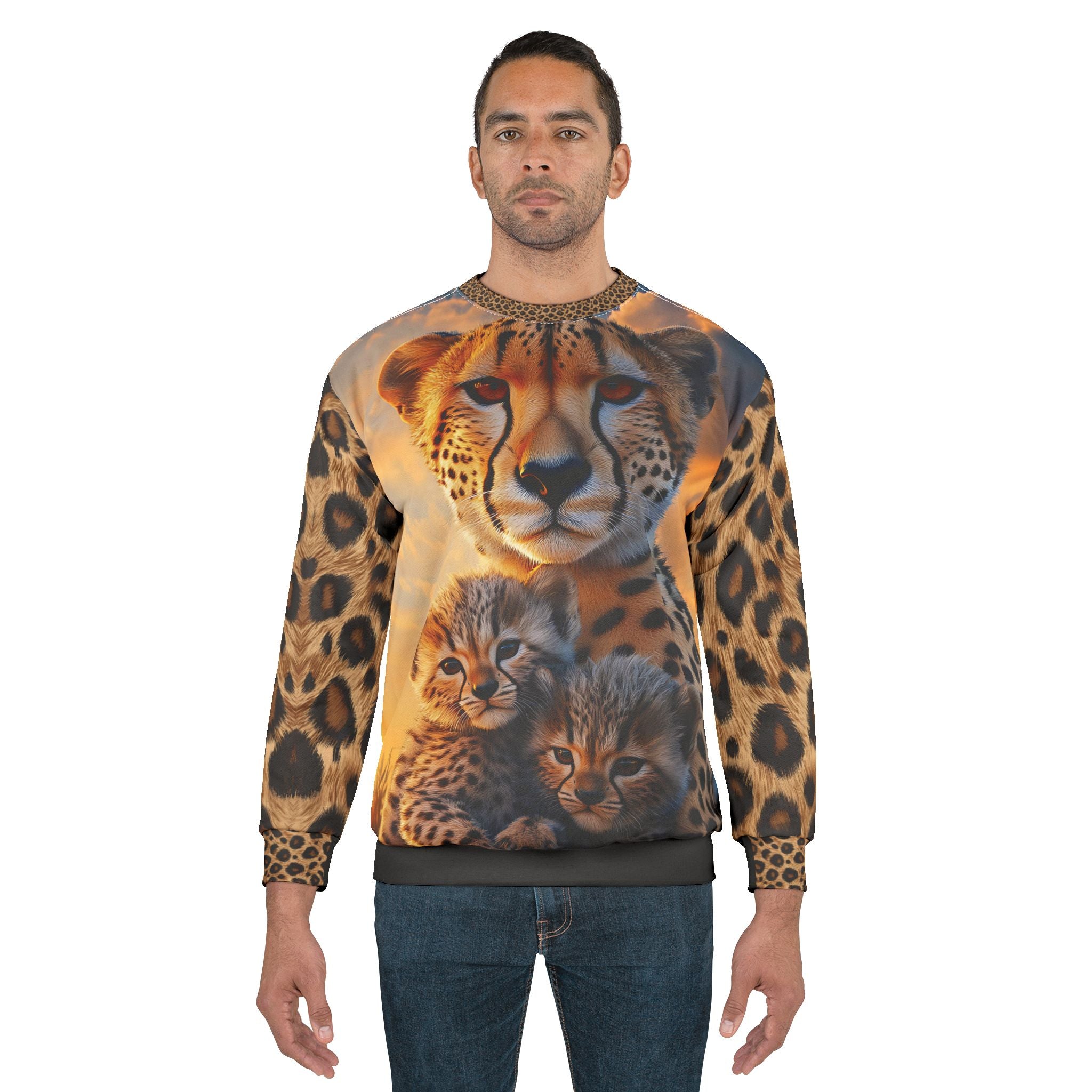 Wildlife Cuddle Unisex Sweatshirt - Cozy Animal Print Fashion - Angel Body