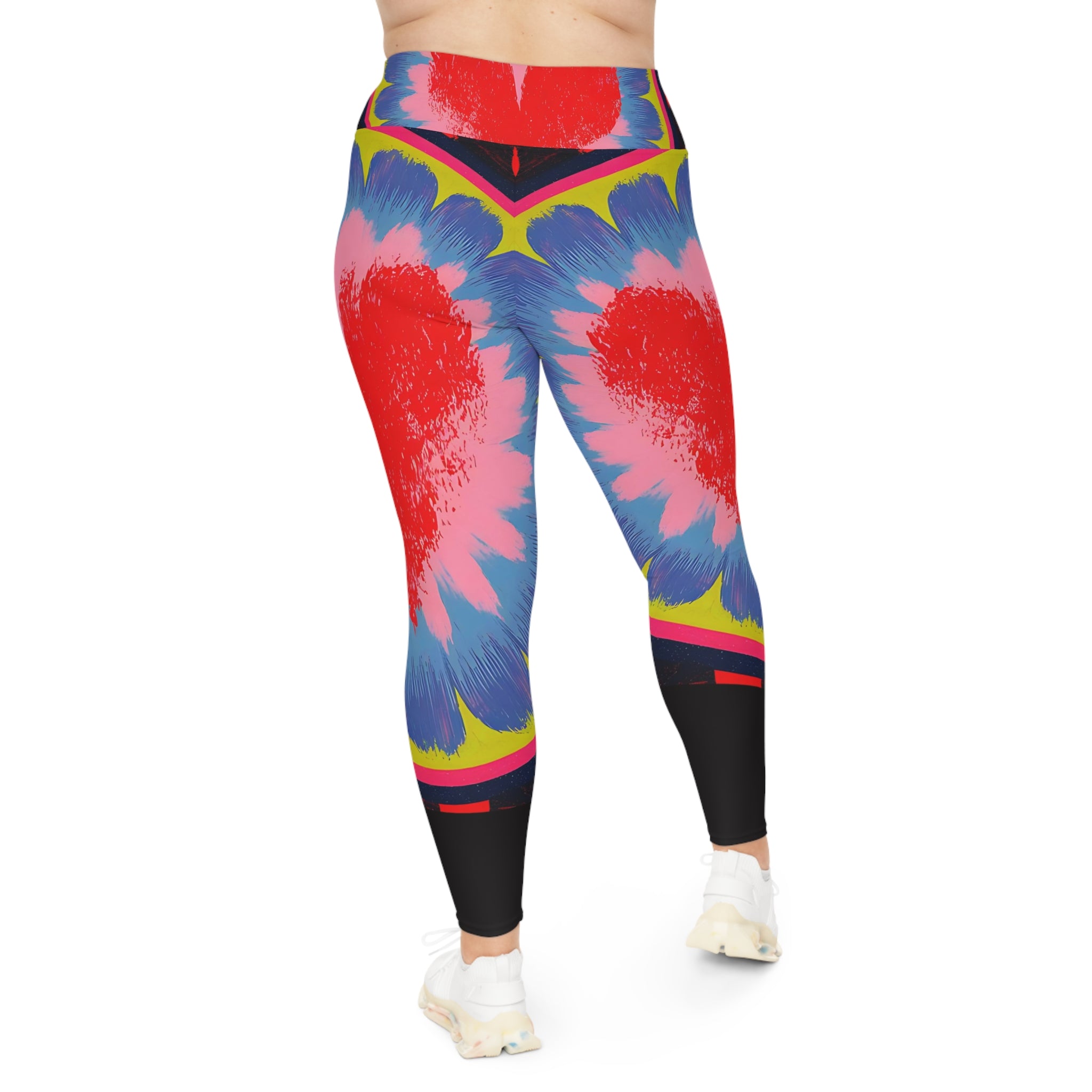 Woman Vibrant Heart Plus Size Leggings for Comfort & Style - Angel Body