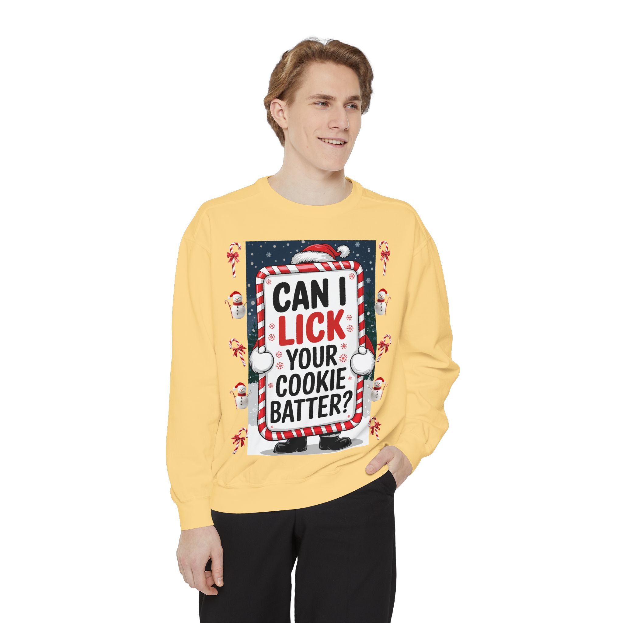 Funny Holiday Cookie Batter Sweatshirt - Unisex Christmas Sweatshirt - Angel Body