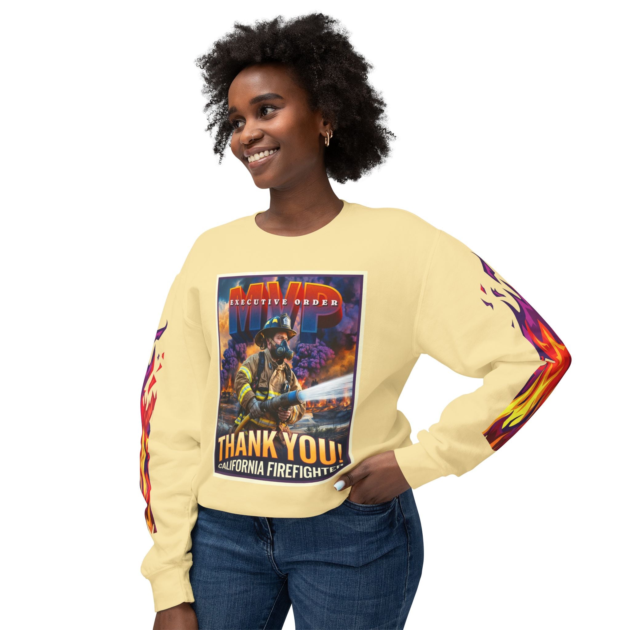California Firefighter Crewneck Sweatshirt - Angel Body