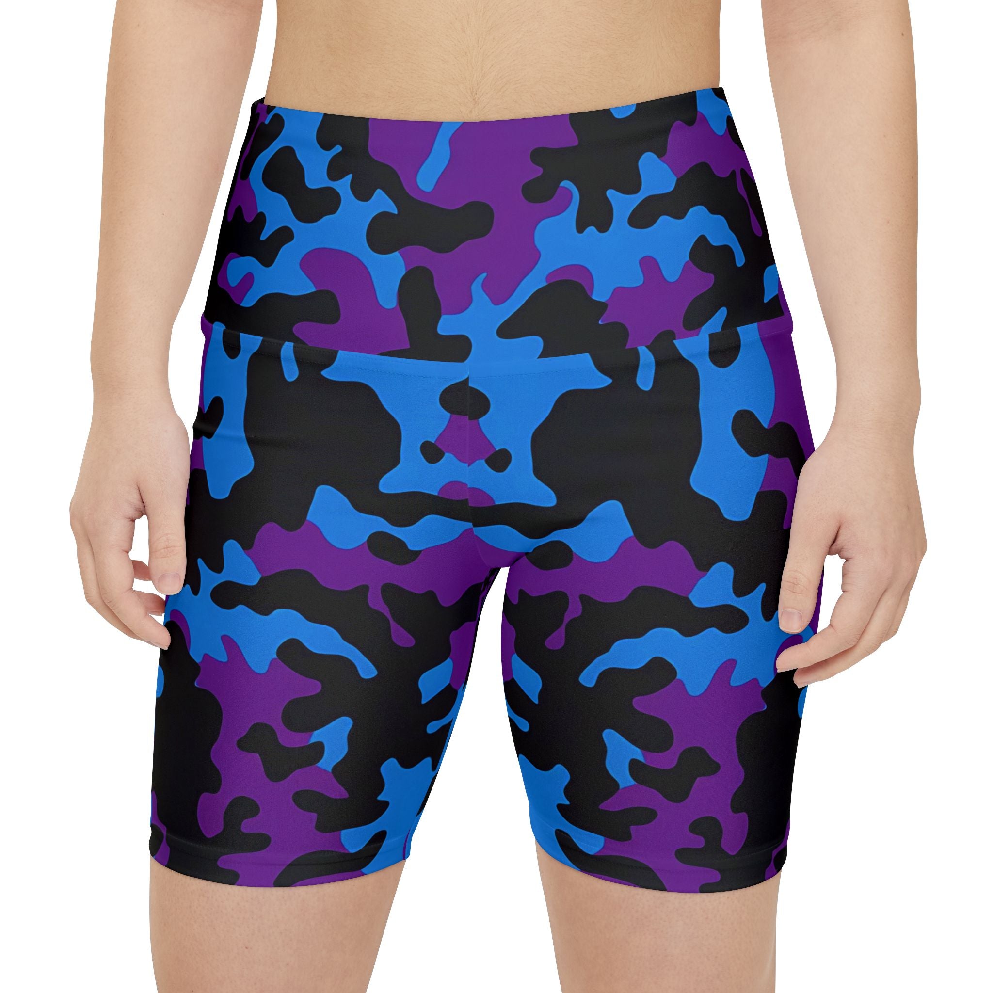 Vibrant Camo Women's Workout Shorts - High-Performance Activewear for Fitness Enthusiasts - Angel Body