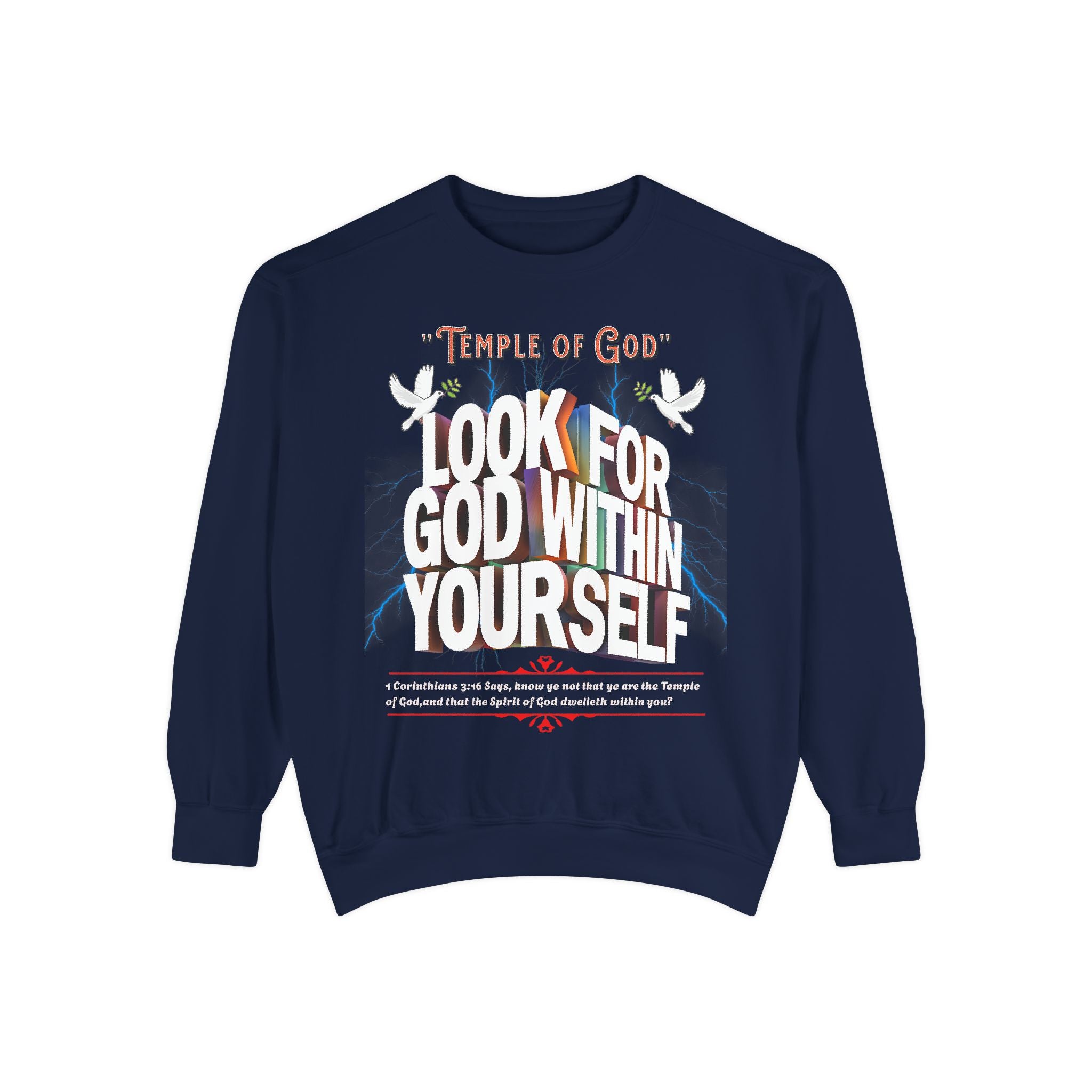 Unisex Temple of God Sweatshirt - Look for God Within Yourself - Angel Body