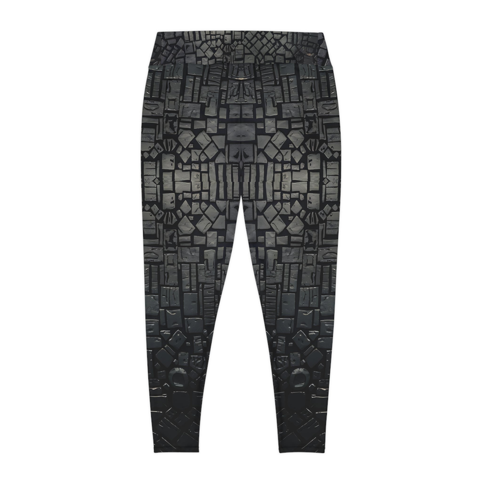 New Custom design Black and grey Plus Size Leggings - Fun Angel Body Modern Urban Design - Angel Body