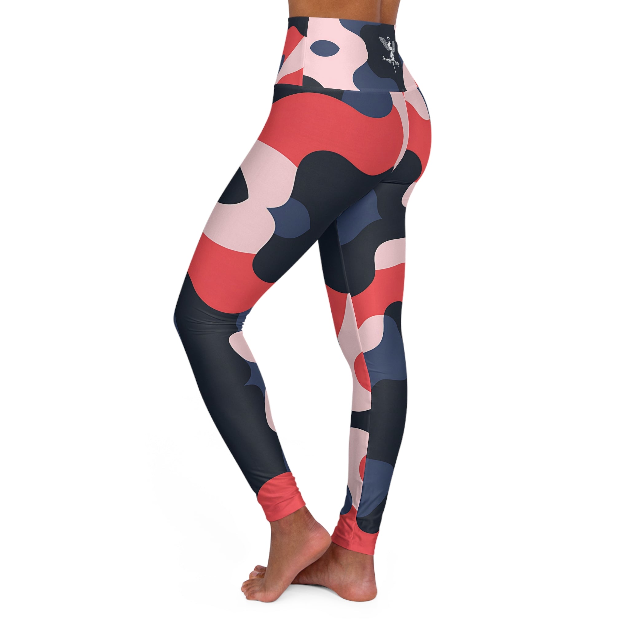 New Custom design High Waisted Yoga Leggings - Colorful Abstract Camouflage Design for Active Angel Body Lifestyle - Angel Body