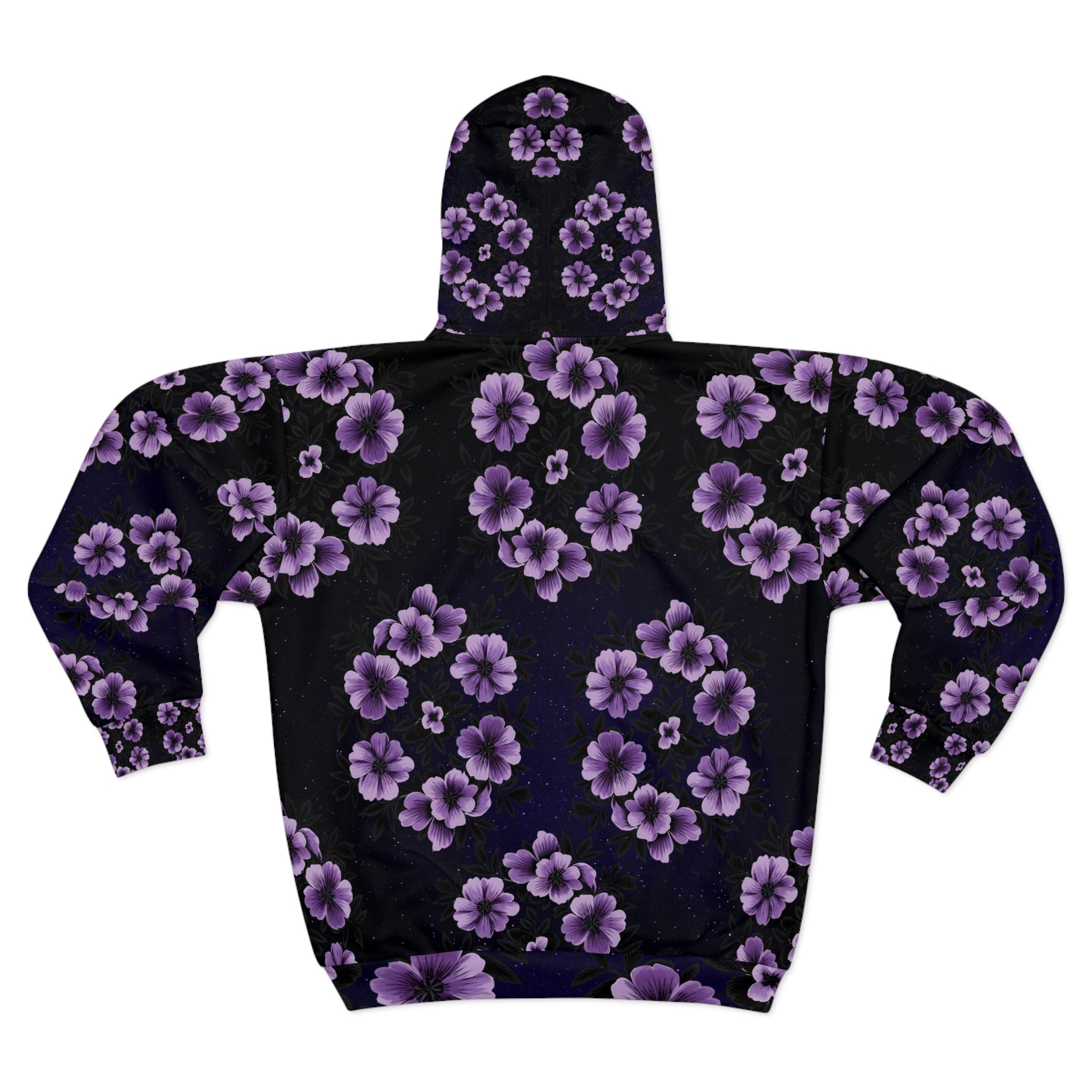 Floral Purple Passion Night Bloom Unisex Zip Hoodie - Cozy & Stylish - Angel Body