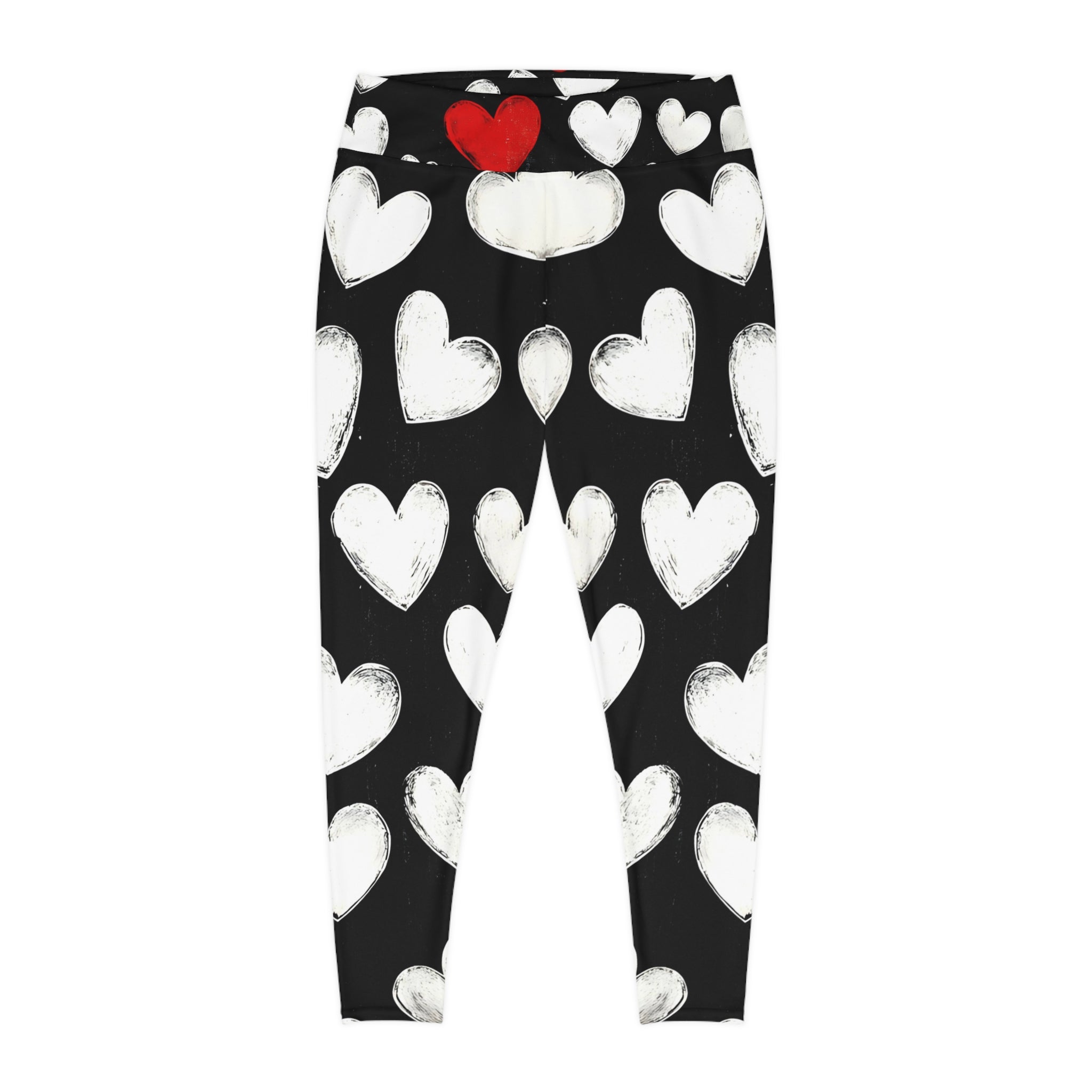 Heart Pattern Plus Size Leggings for Comfort and Style - Angel Body