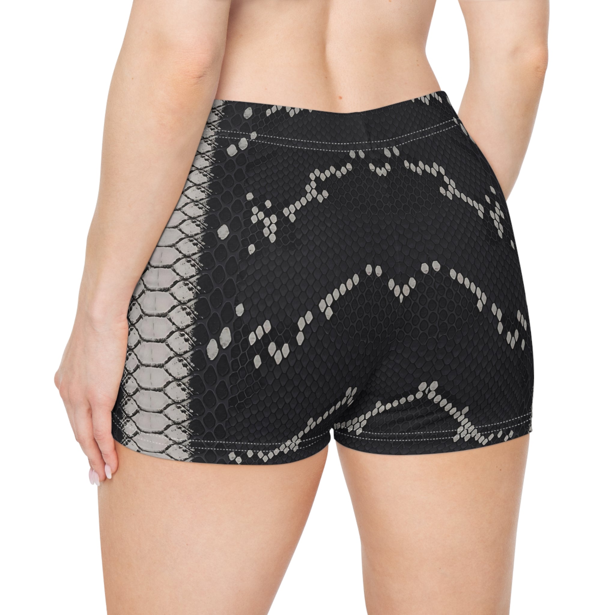 Women's Snake Print Active Shorts for Fitness and Everyday Wear