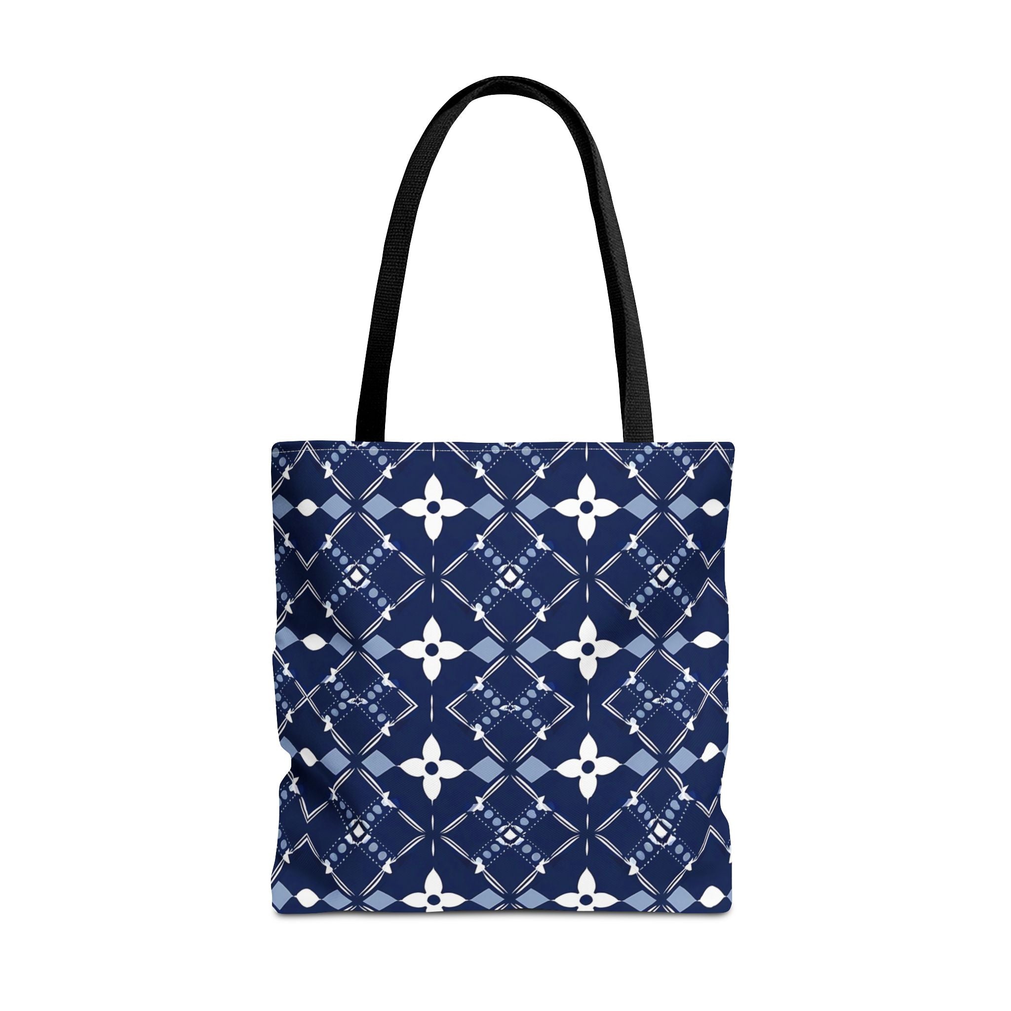 Navy Floral Pattern Tote Bag - Stylish & Versatile for Everyday Use - Angel Body
