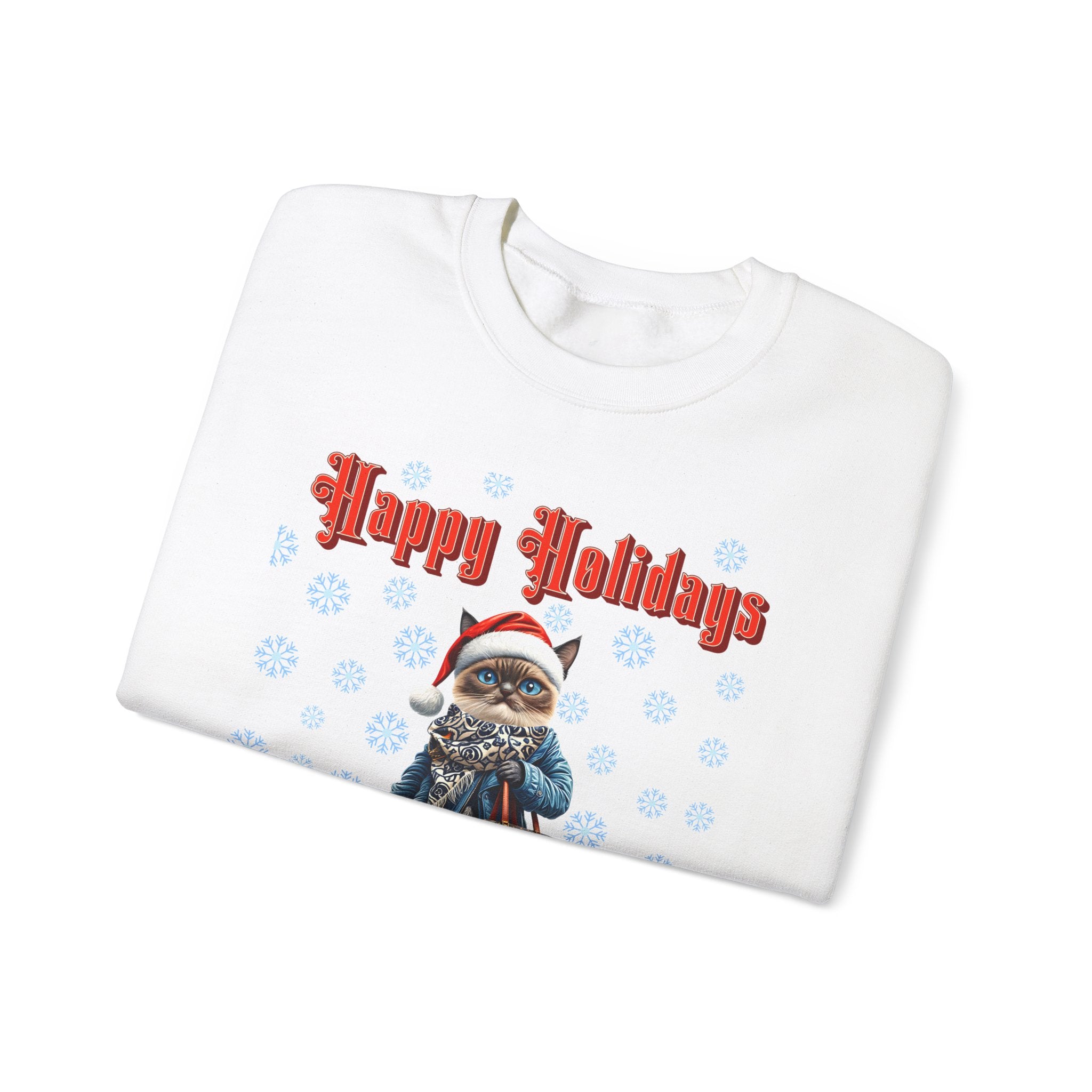 Holiday Cat Crewneck Sweatshirt - Angel Body