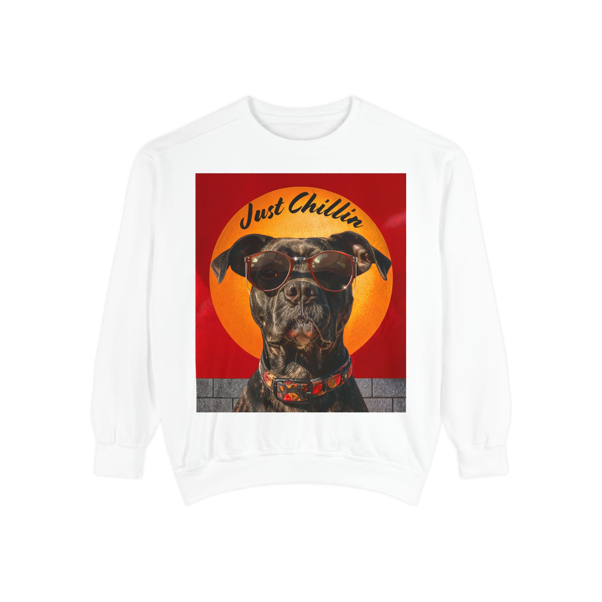 Pit Bull Terrier Dog Sunglasses Sweatshirt - Unisex Garment-Dyed - Angel Body