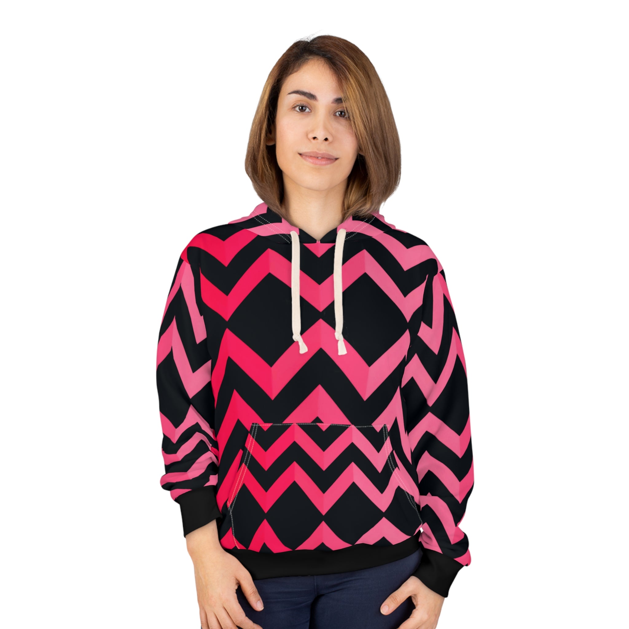 Unisex Chevron Pattern Unisex Pullover Hoodie - Cozy & Stylish for Everyday Wear - Angel Body