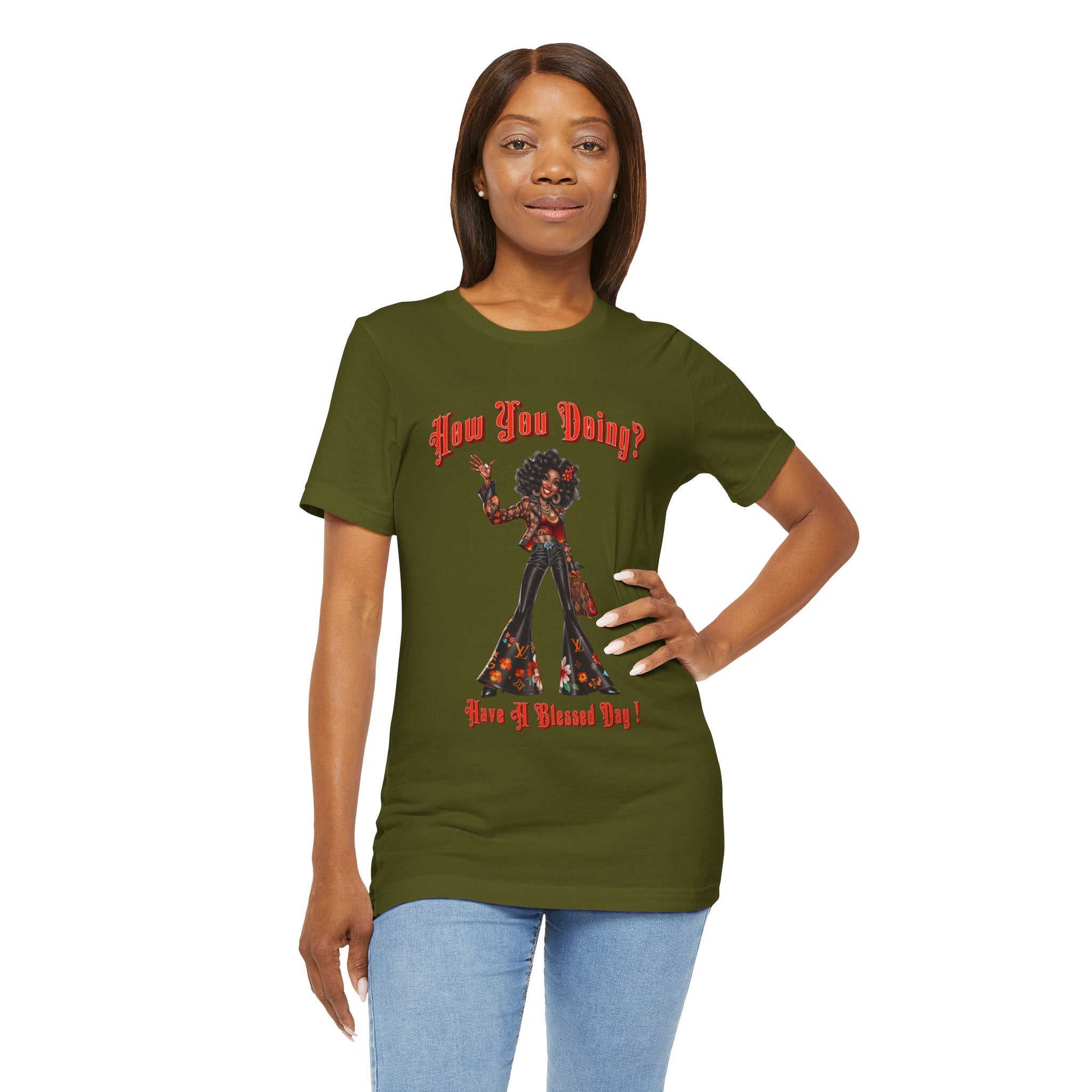 Happy Lady Waving Tee - Angel Body