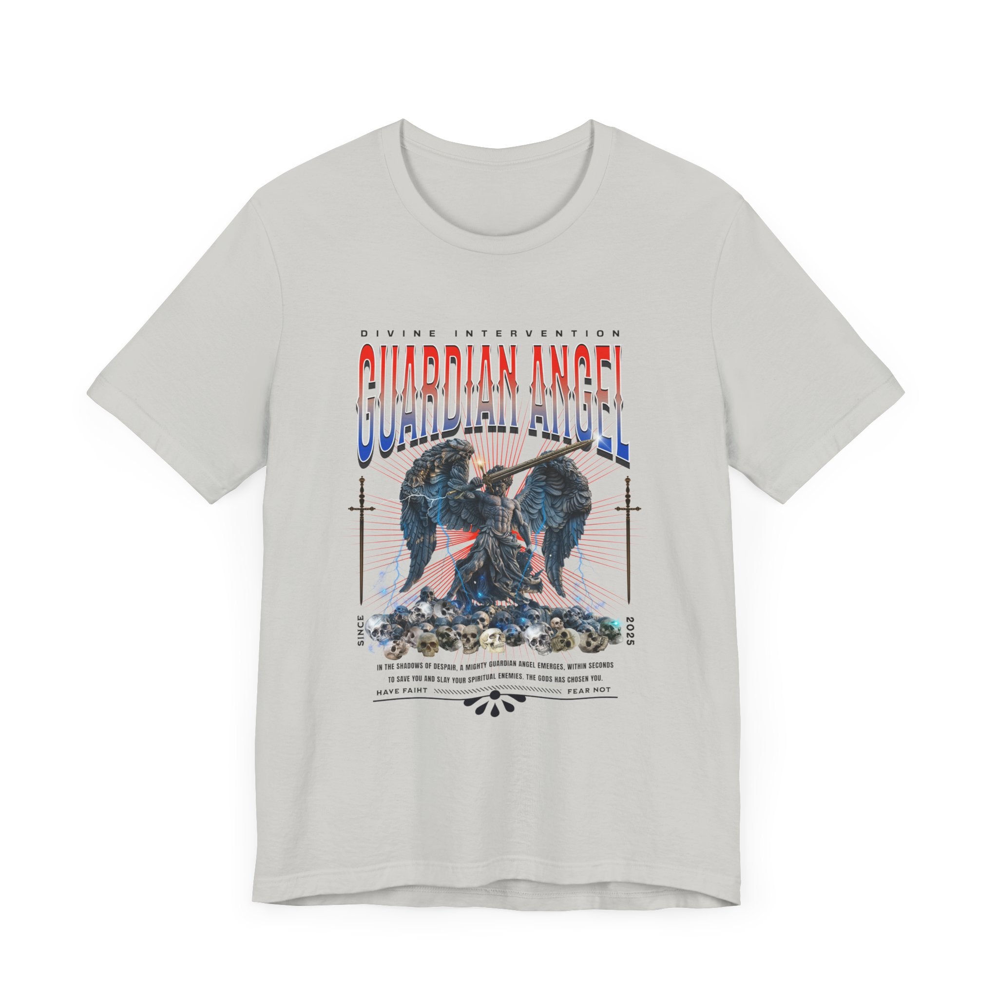 Unisex Jersey Short Sleeve Tee: Male Guardian Angel Spiritual Warrior - Angel Body