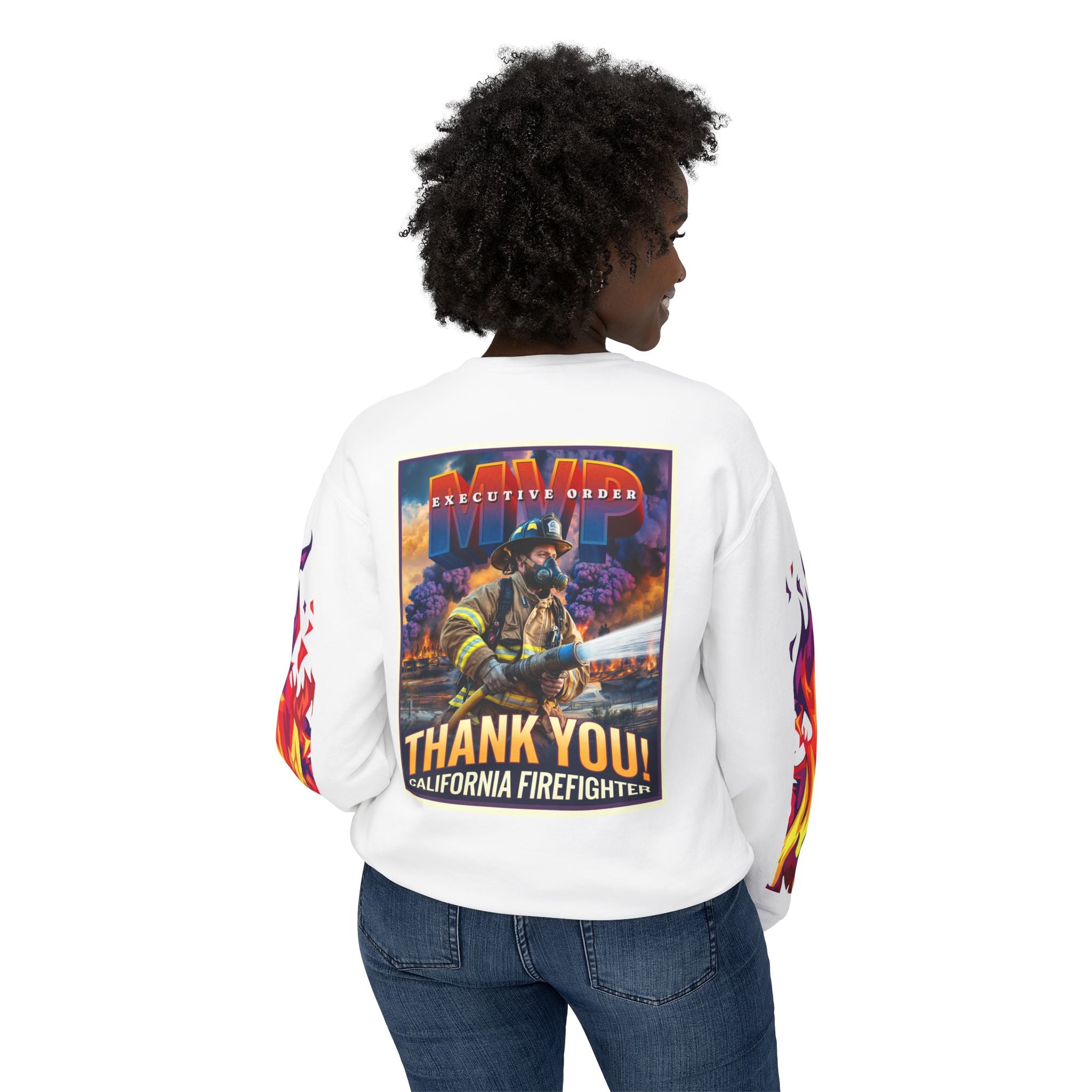 California Firefighter Crewneck Sweatshirt - Angel Body