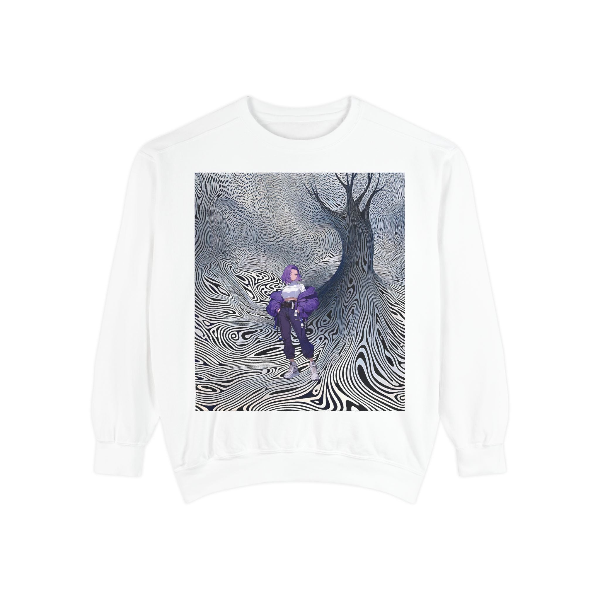 Unisex Garment-Dyed Sweatshirt - Cozy Artistic Comfort - Angel Body