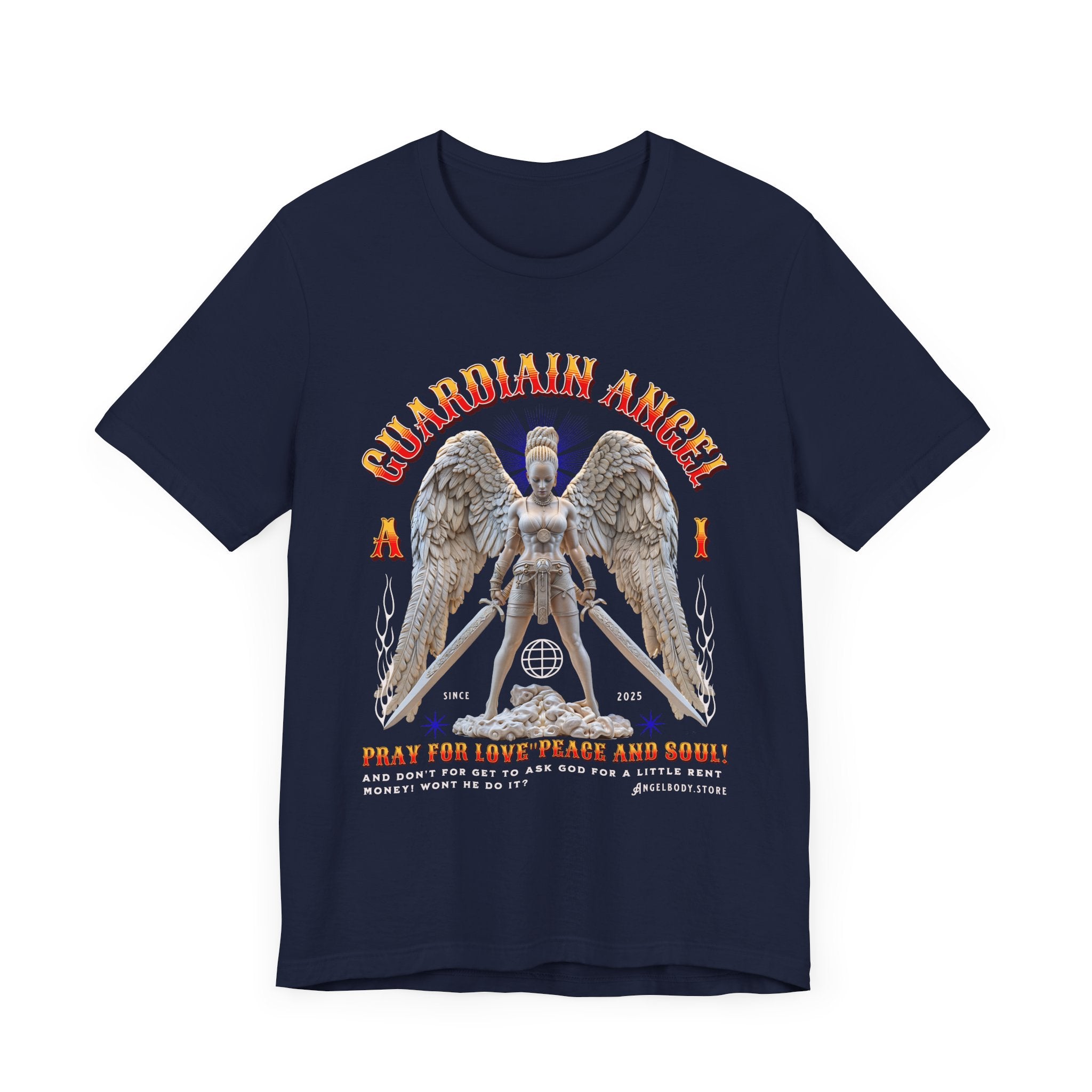 Unisex Jersey Short Sleeve Tee: Guardian Angel Spiritual Warrior - Angel Body