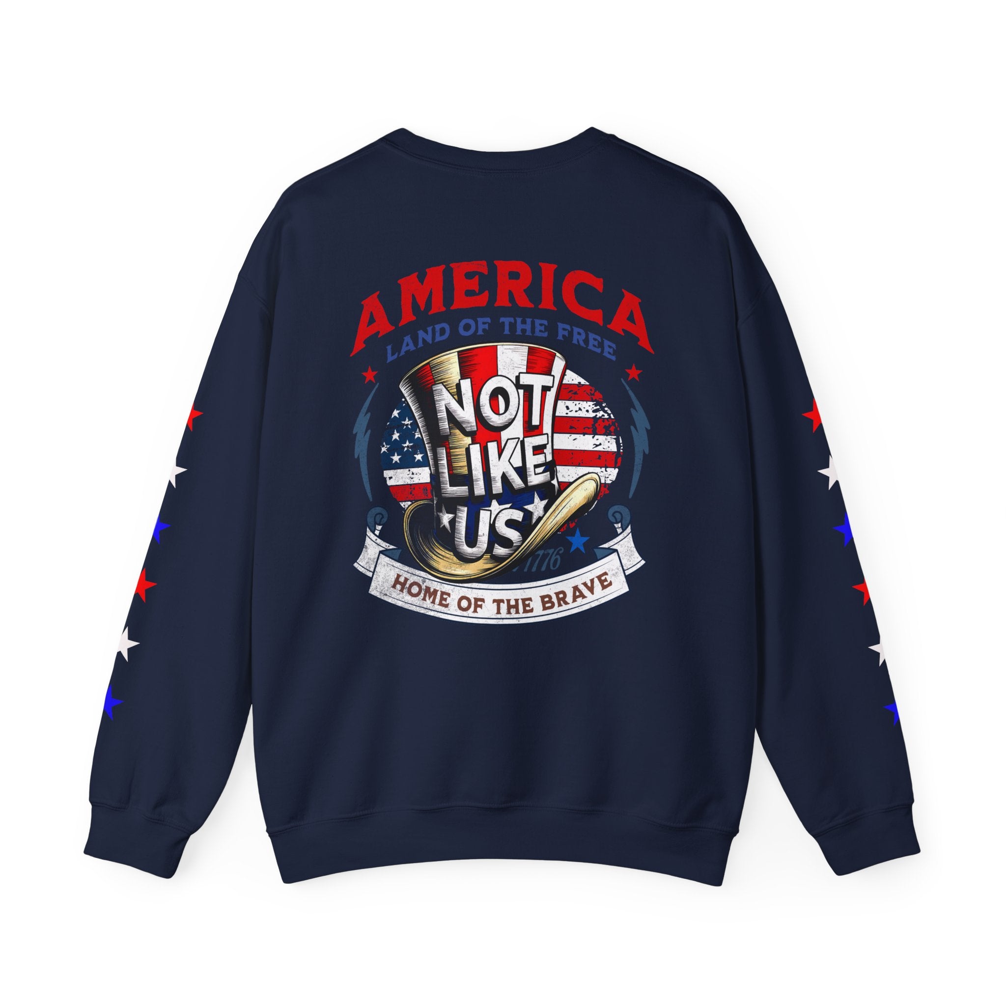 Patriotic Unisex Crewneck Sweatshirt - 'Not Like Us' American Pride - Angel Body
