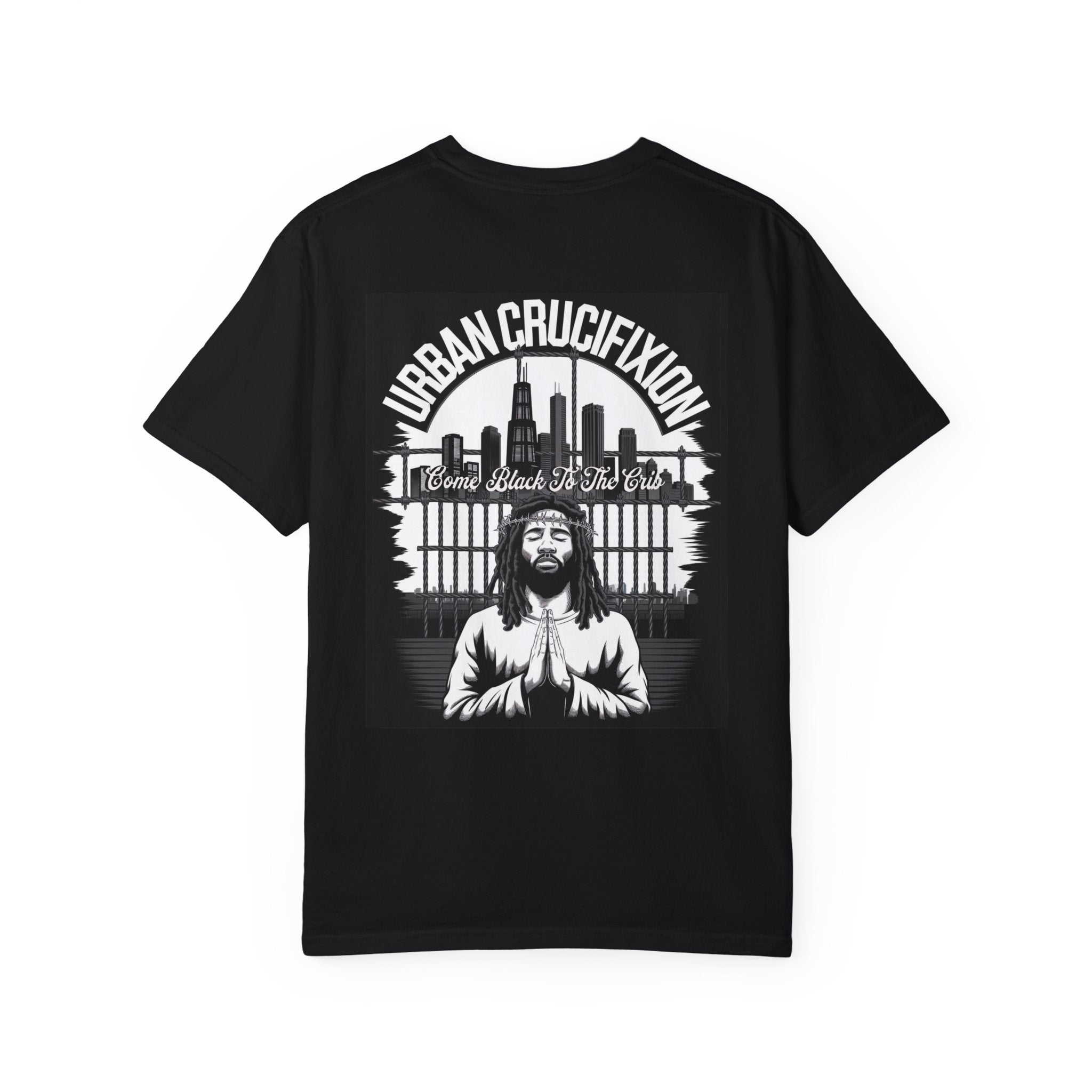 Urban Crucifixion Unisex Garment-Dyed T-Shirt - Street Art Inspired Design - Angel Body