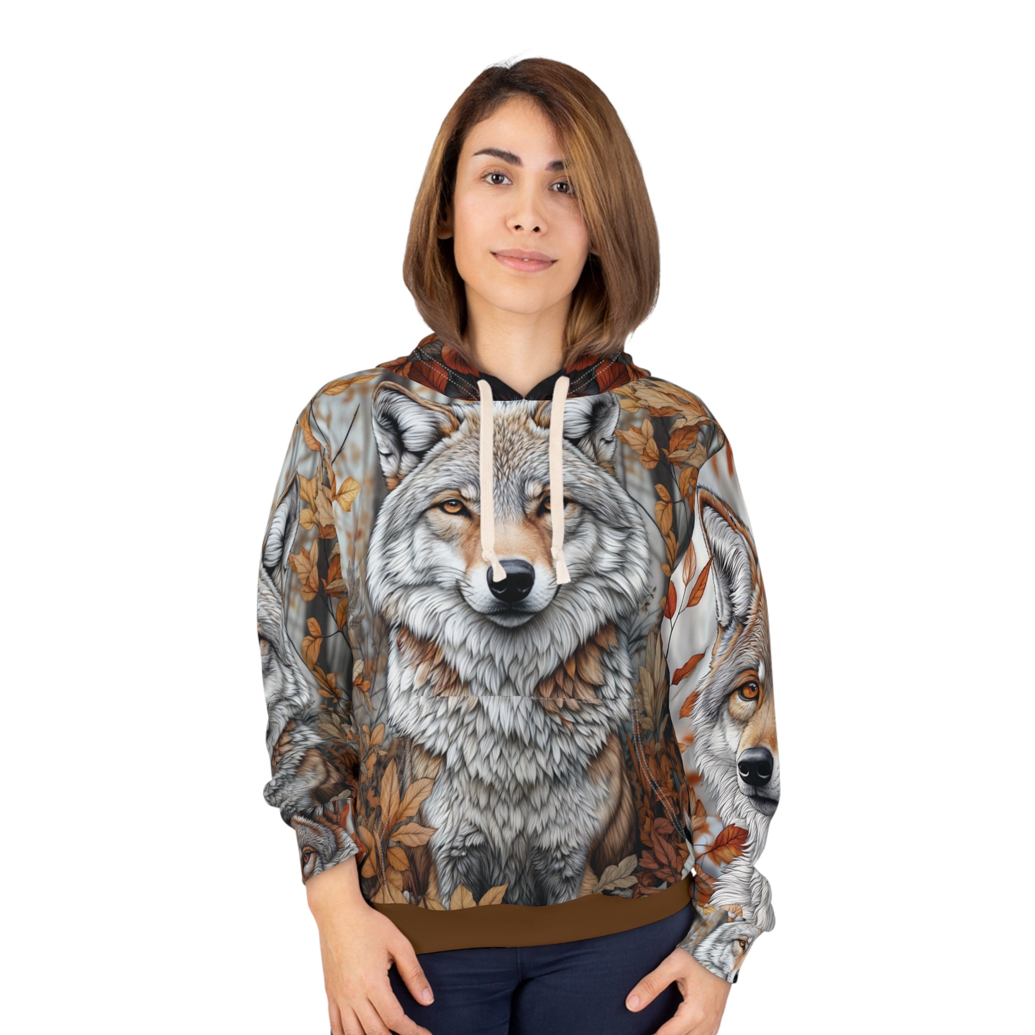 Majestic Northwestern Grey Timber Wolf Unisex Pullover Hoodie - Nature-Inspired Design for Outdoor Lovers - Angel Body