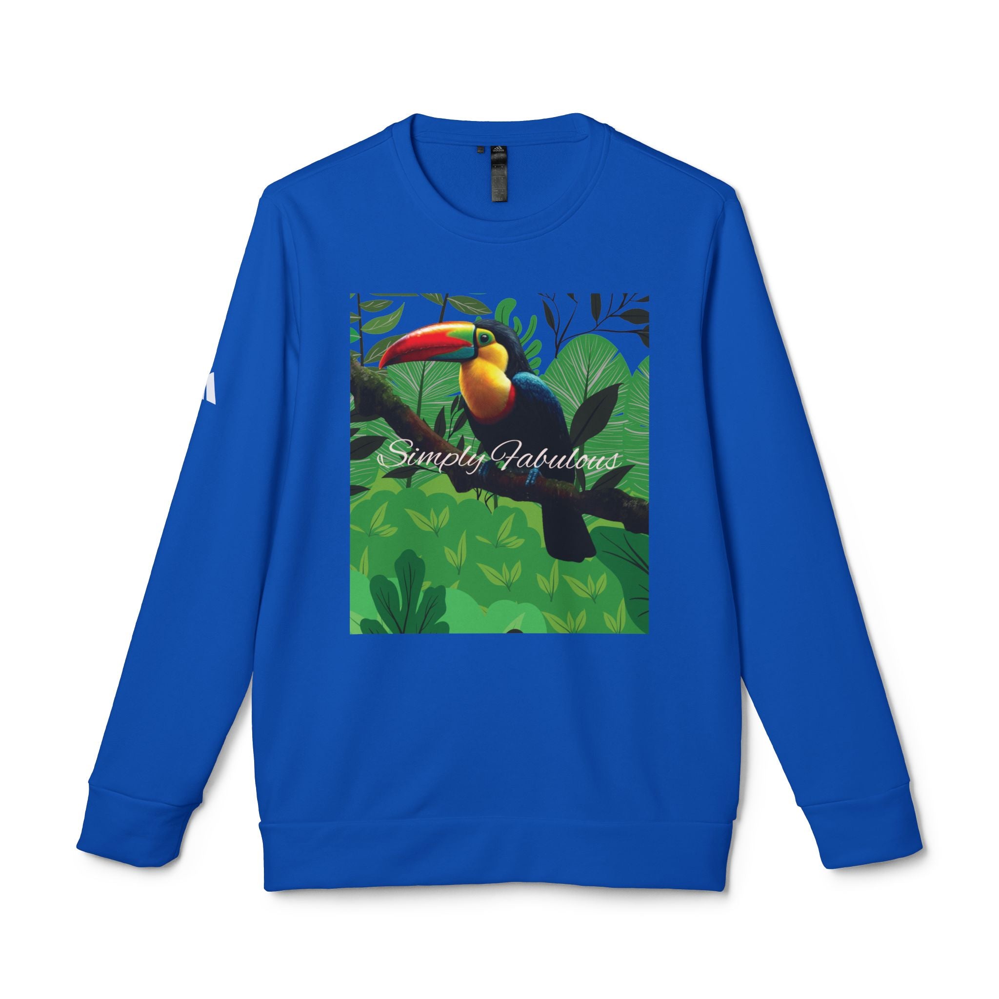 Adidas Unisex Fleece Crewneck Sweatshirt - Simply Fabulous Tropical Toucan Design - Angel Body