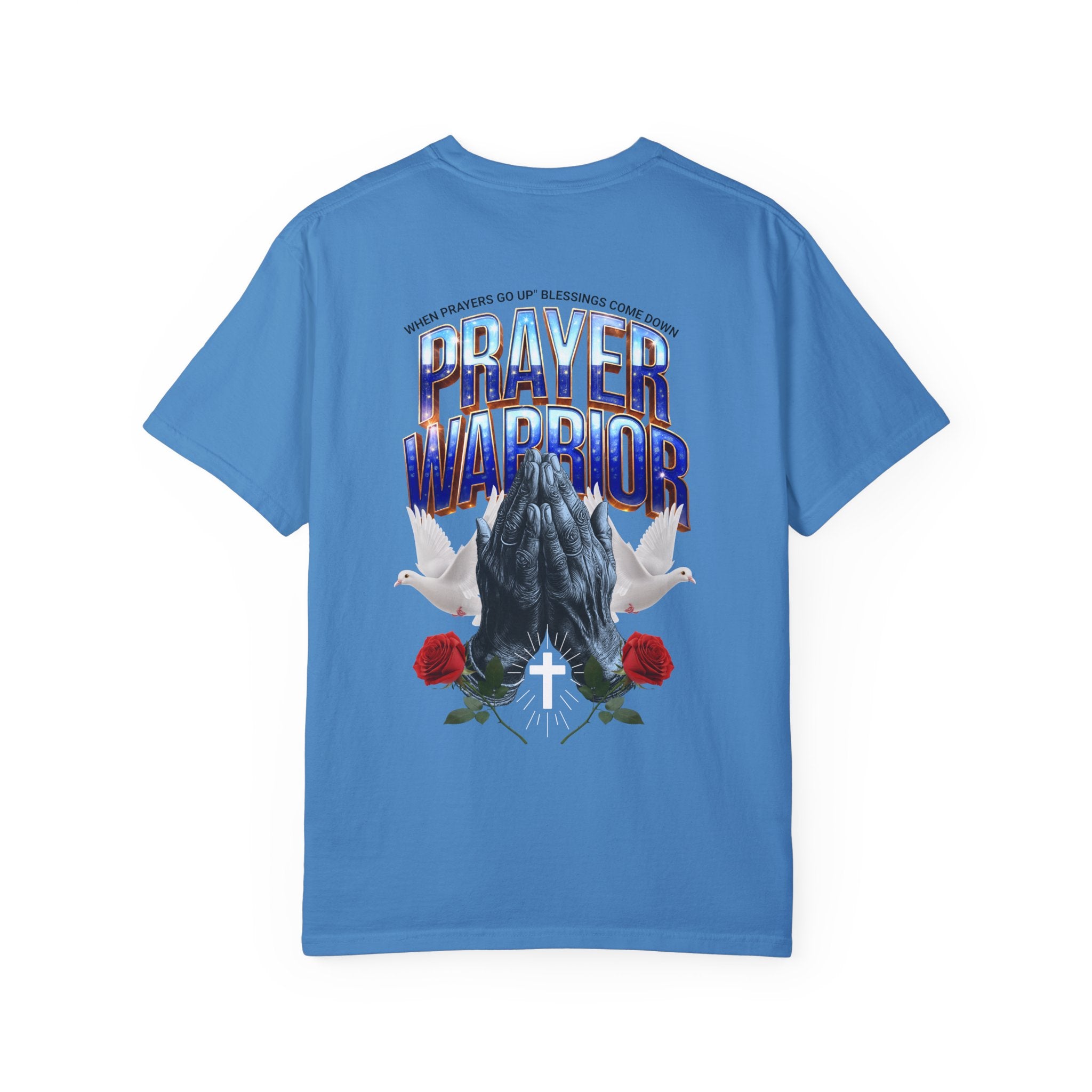Prayer Warrior Unisex Garment-Dyed T-Shirt - Spiritual Faith Apparel for Believers - Angel Body